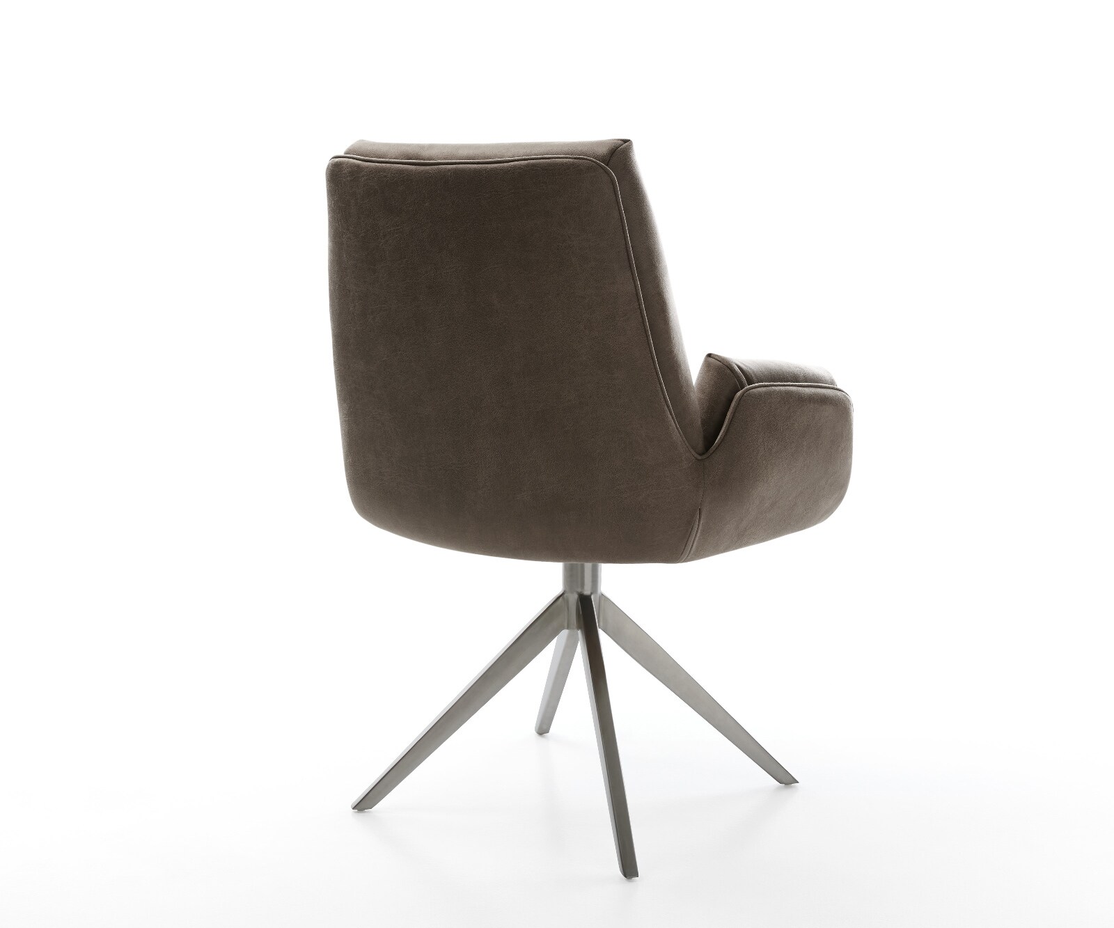 Drehstuhl Clea-Flex Mikrofaser Taupe Vintage Kreuzgestell breit Graphit 360° drehbar Wippfunktion 5