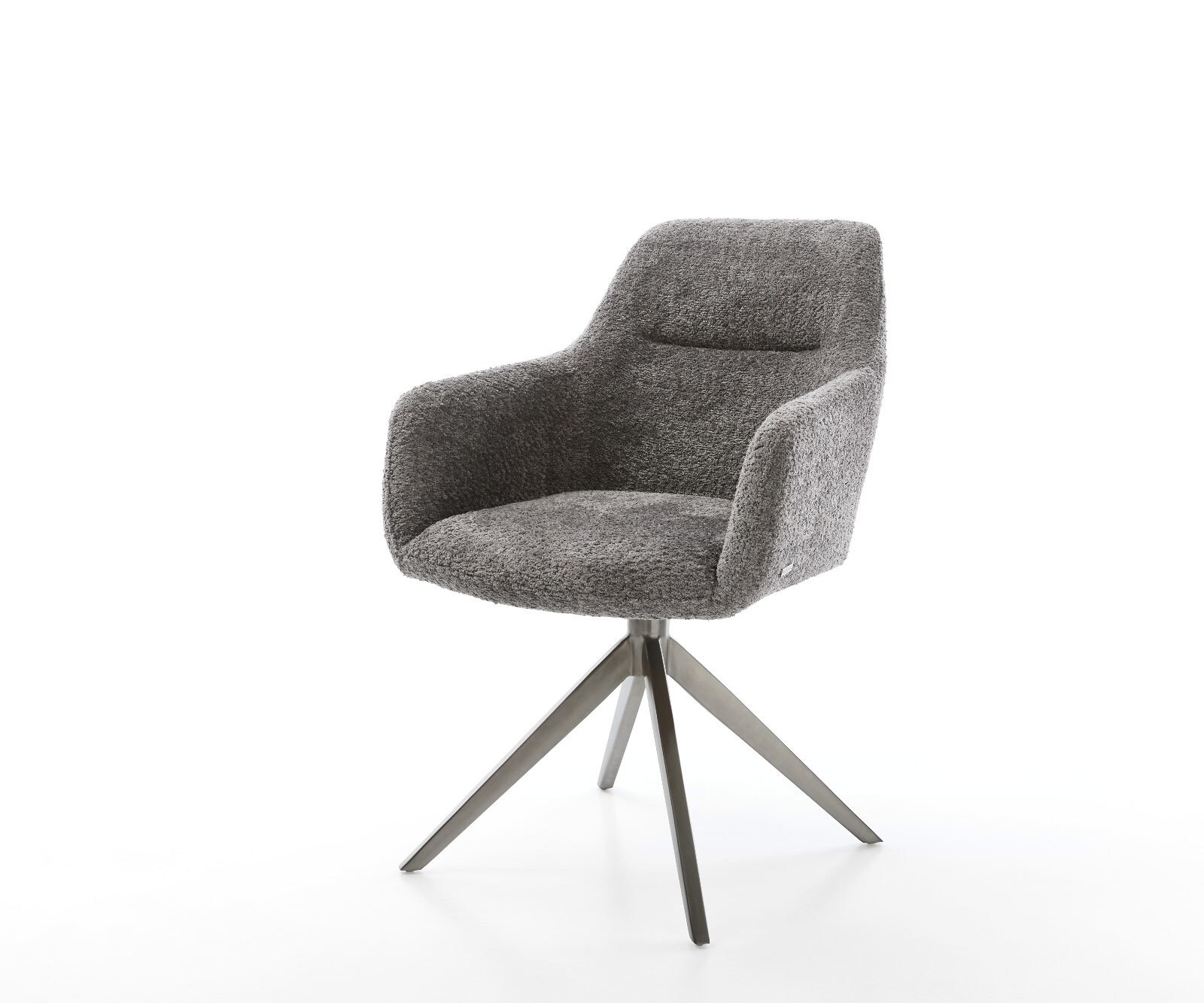 Drehstuhl Pejo-Flex Bouclé Grau Kreuzgestell breit Graphit 360° drehbar Wip günstig online kaufen
