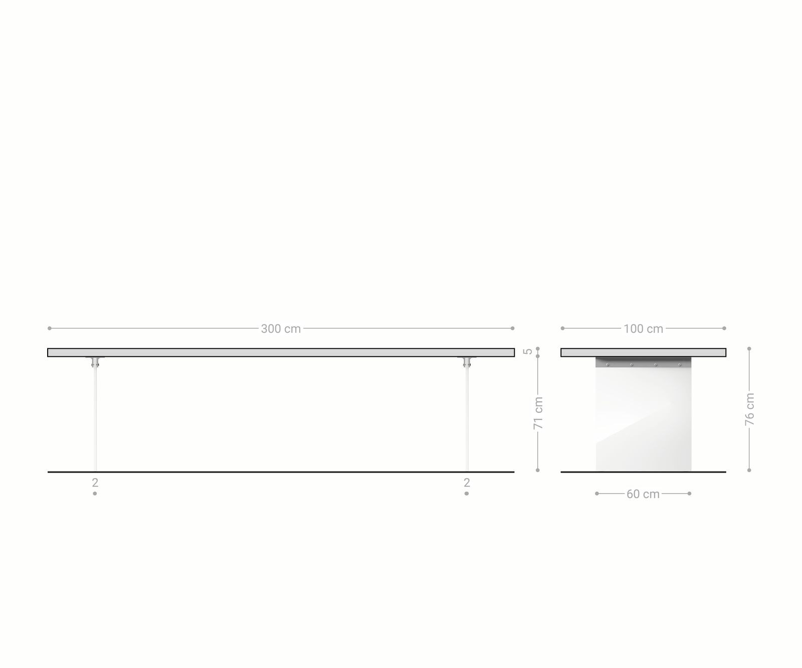 Esstisch Edge 300x100 XL Akazie Braun Glas Live-Edge 6