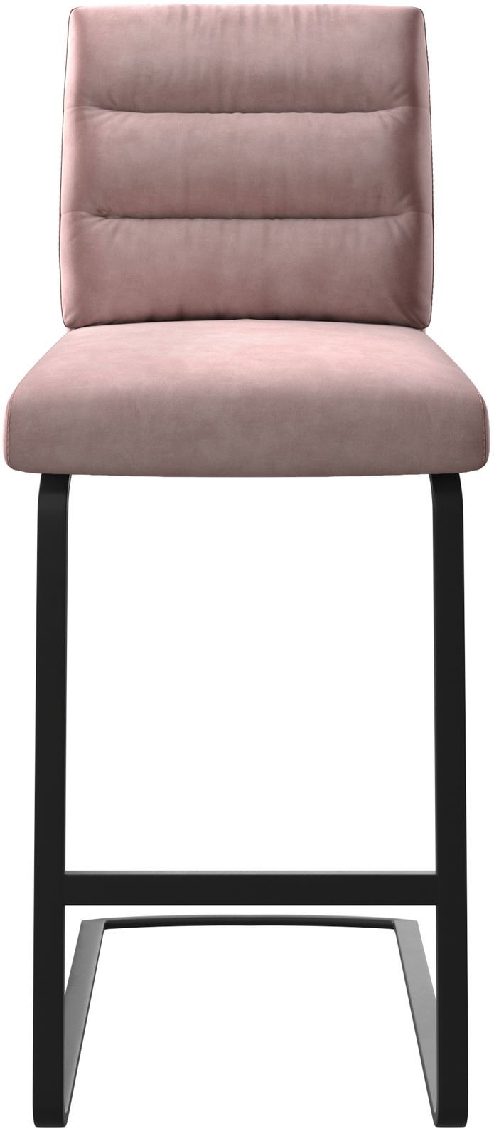 Barstuhl Pela-Flex Samt Rosé Freischwinger flach Metall 4