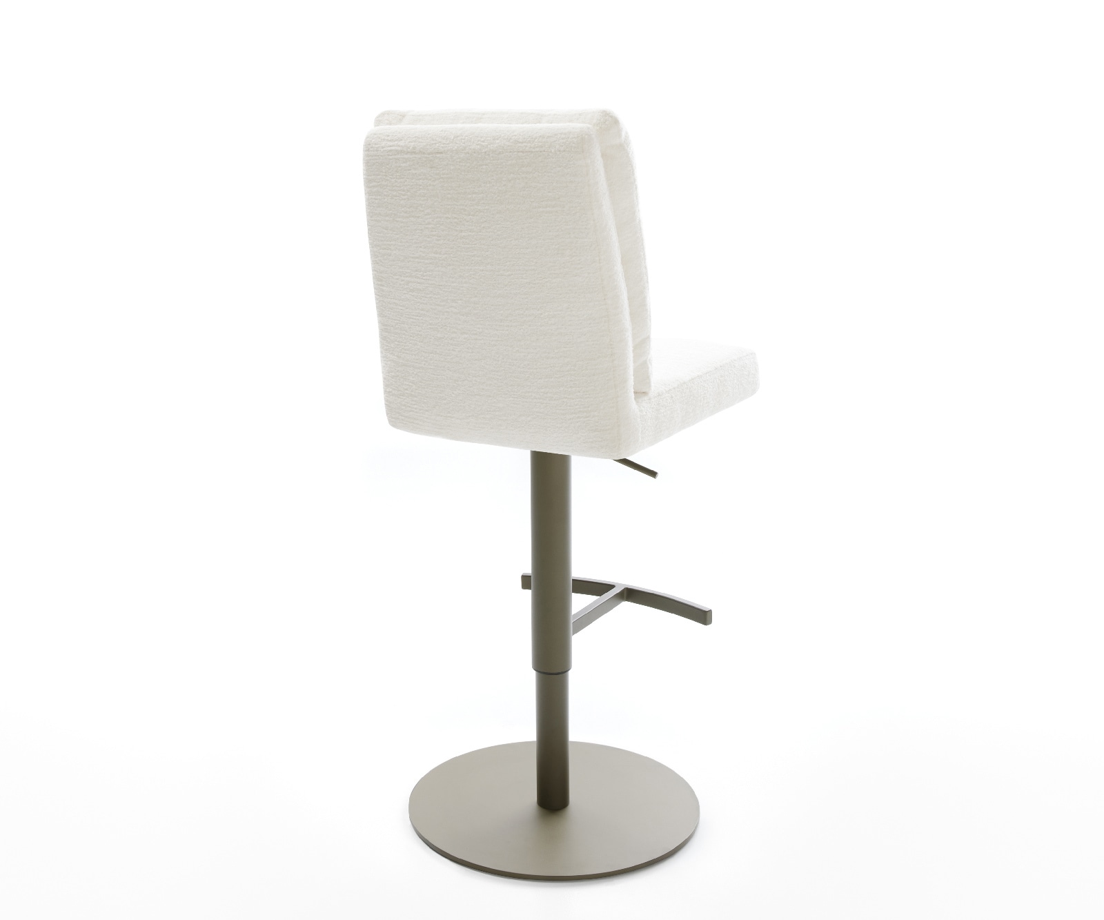 Barstuhl Pela-Flex Bouclé Soft Beige Drehfuß höhenverstellbar Metall Titanfarben 4