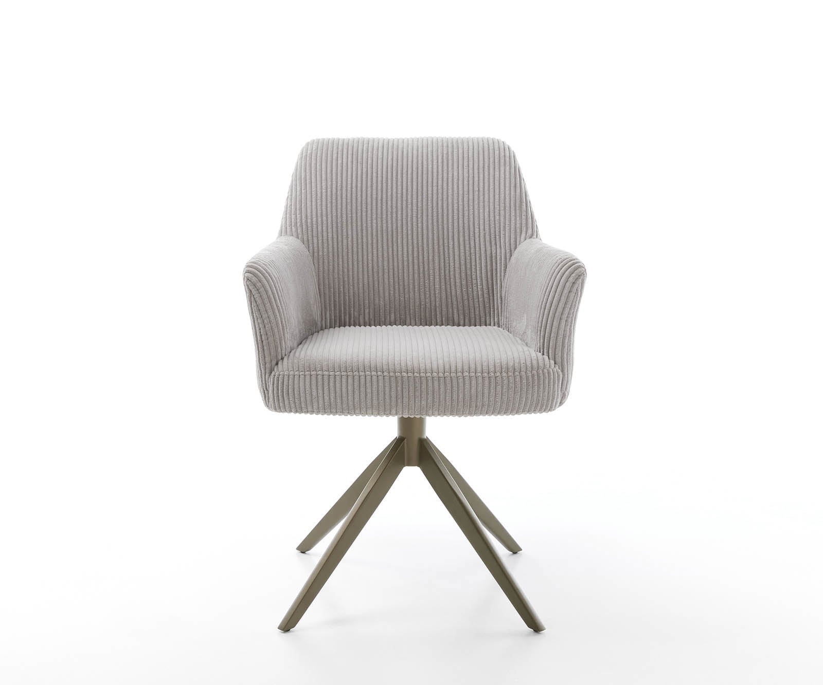 Drehstuhl Xana-Flex mit Armlehnen Cord Silbergrau Kreuzgestell breit Effektfinish Titan 360° drehbar Taschenfederkern 1 Drehstuhl Xana-Flex mit Armlehnen Cord Silbergrau Kreuzgestell breit Effektfinish Titan 360° drehbar Taschenfederkern 1