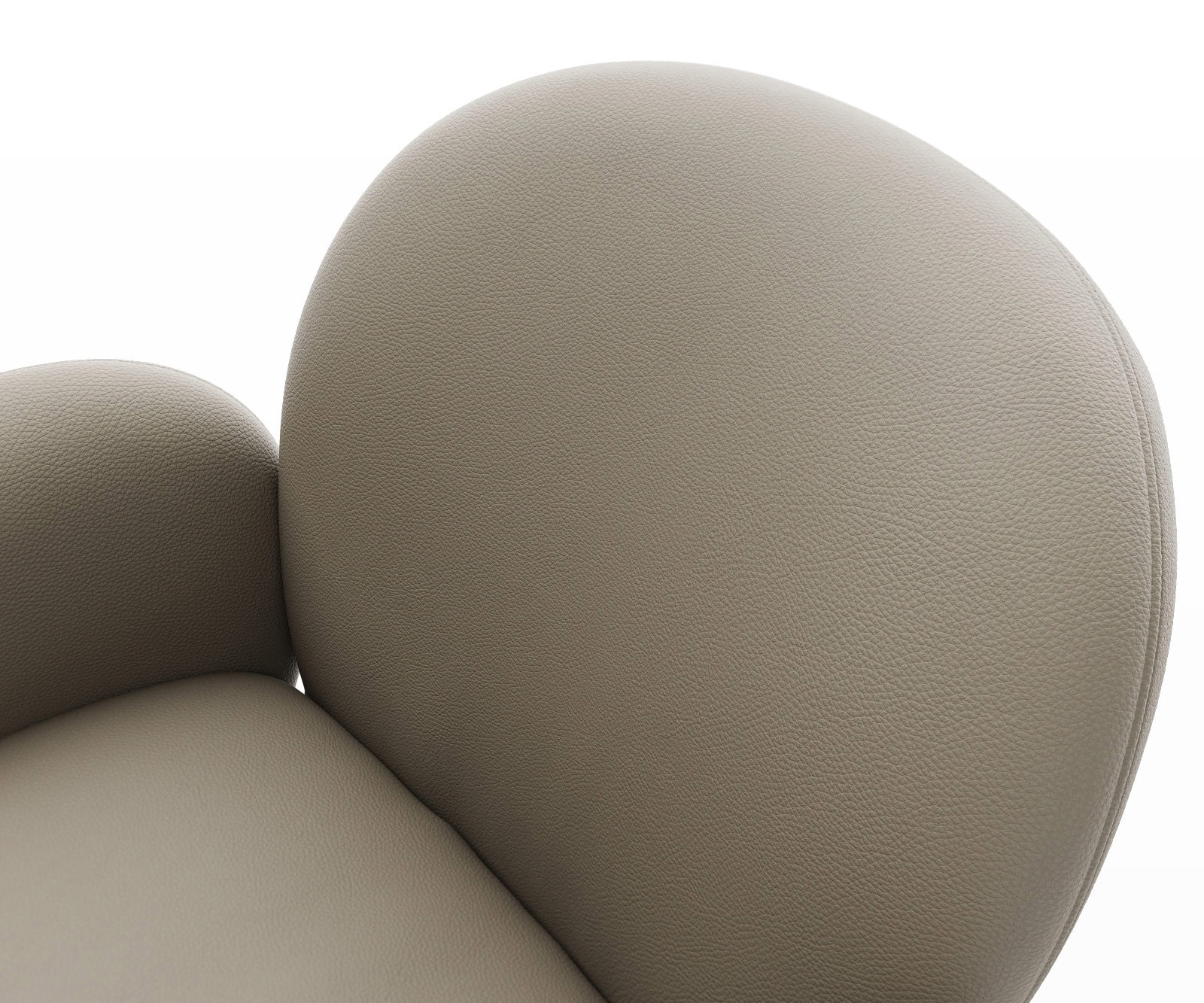 Drehstuhl Nube-Flex mit Armlehnen Echt-Leder Schlamm Kreuzgestell breit Effektfinish Titan 360° drehbar Wippfunktion Taschenfederkern 3