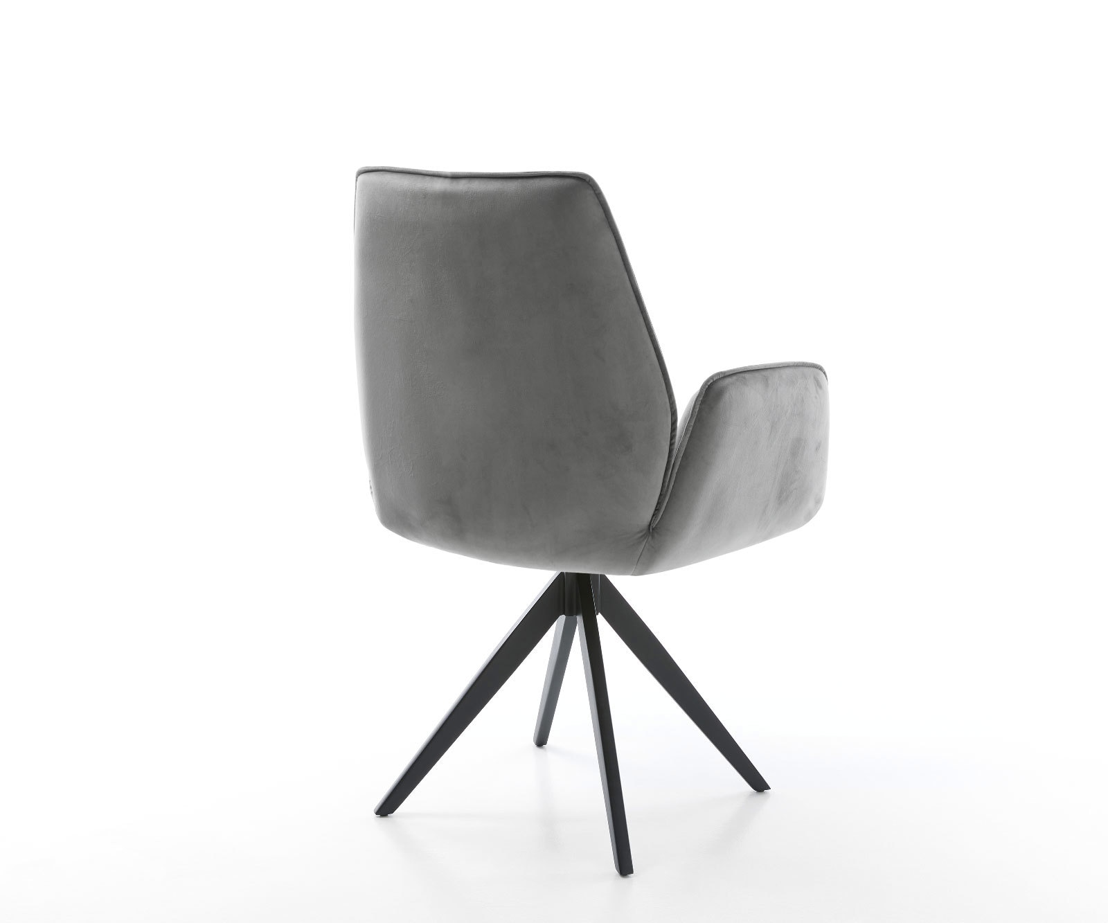 Esszimmerstuhl Zoa-Flex Samt Grau Kreuzgestell kantig Schwarz Taschenfederkern 4 Esszimmerstuhl Zoa-Flex Samt Grau Kreuzgestell kantig Schwarz Taschenfederkern 4