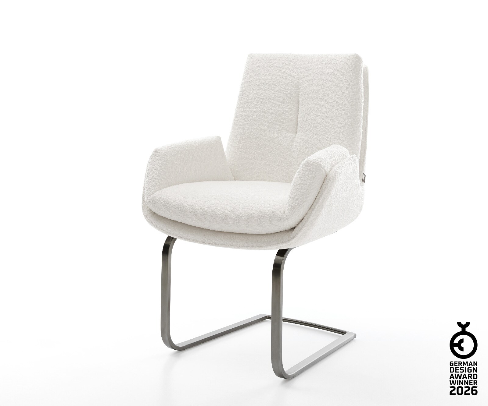 Freischwinger Clea-Flex Bouclé Creme-Weiß Freischwinger flach Graphit 1