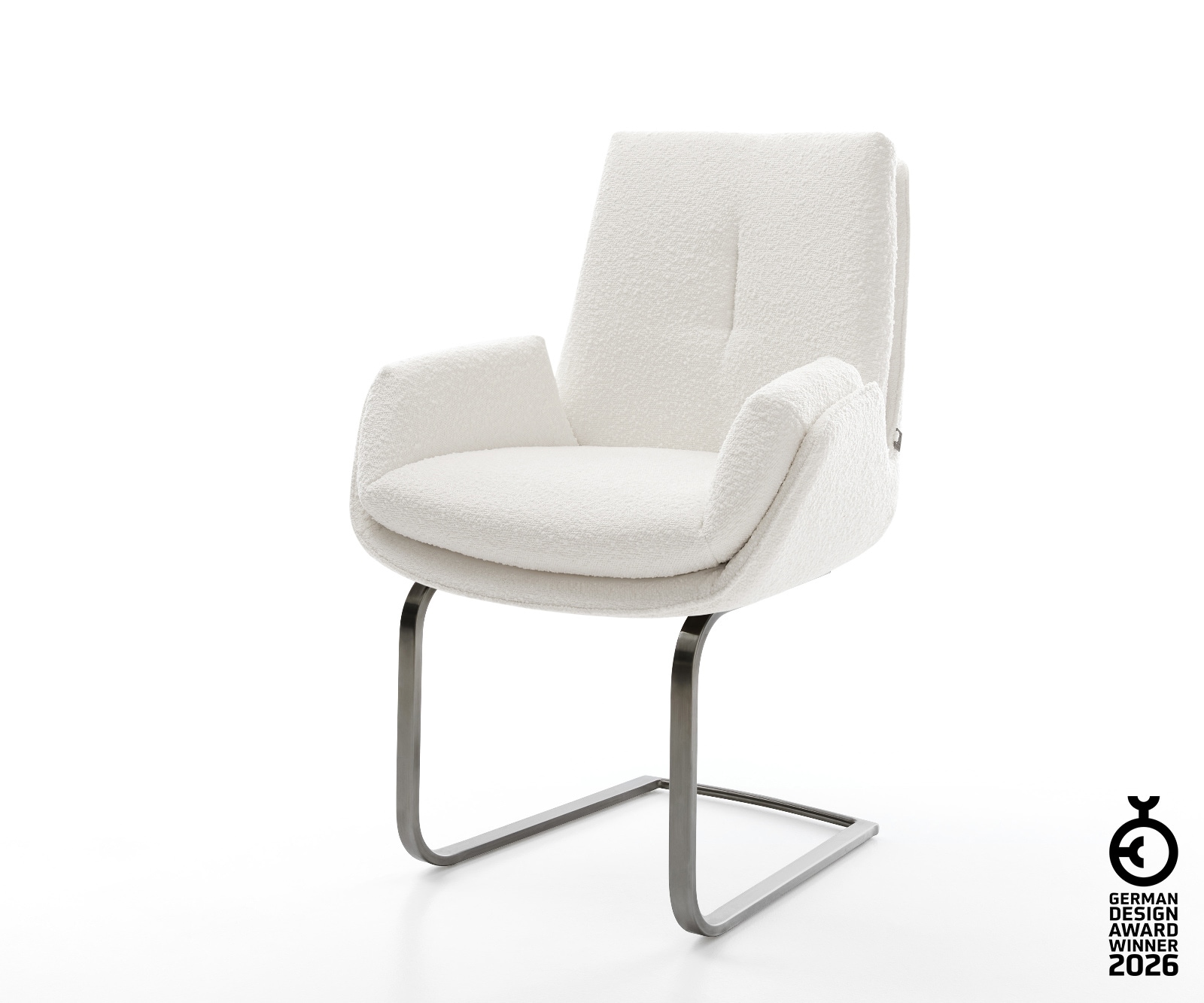 Freischwinger Clea-Flex Bouclé Creme-Weiß Freischwinger flach Graphit