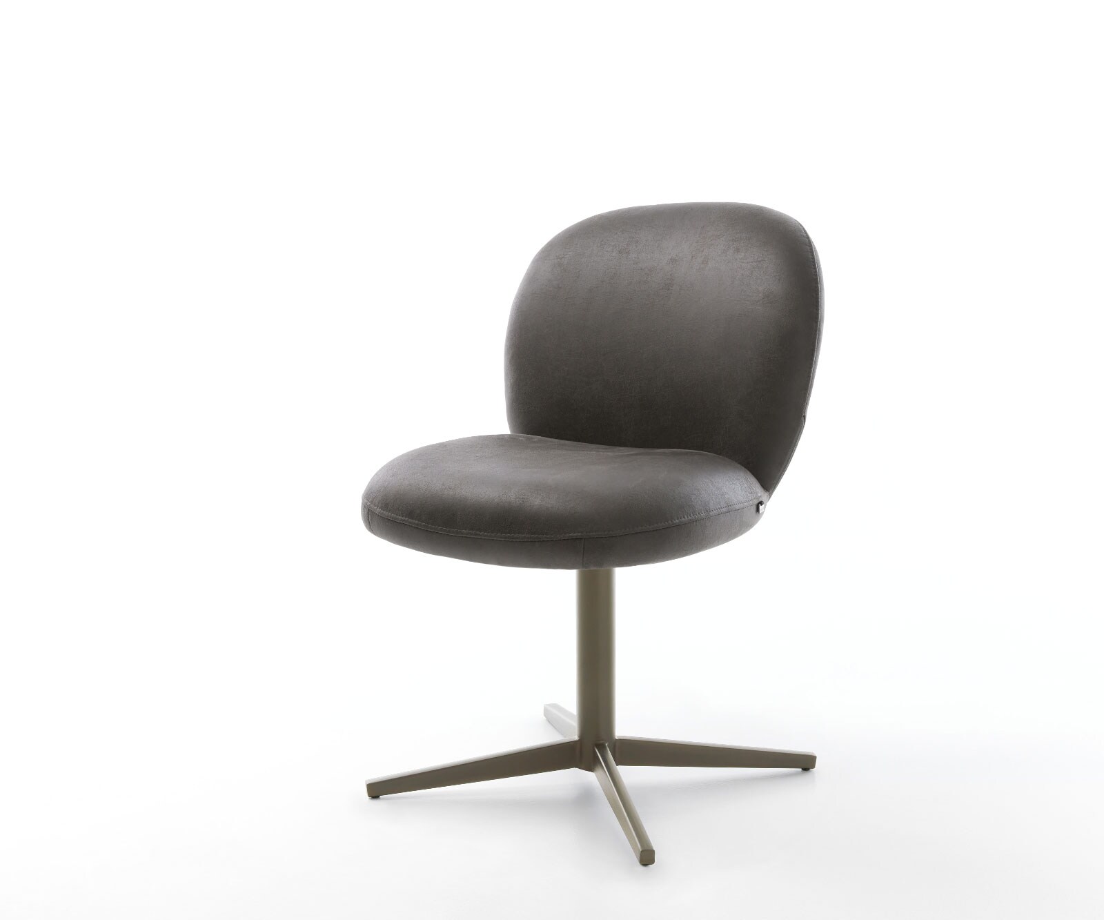 Drehstuhl Nube-Flex Mikrofaser Anthrazit Vintage Fußkreuz Effektfinish Titan 360° drehbar Taschenfederkern