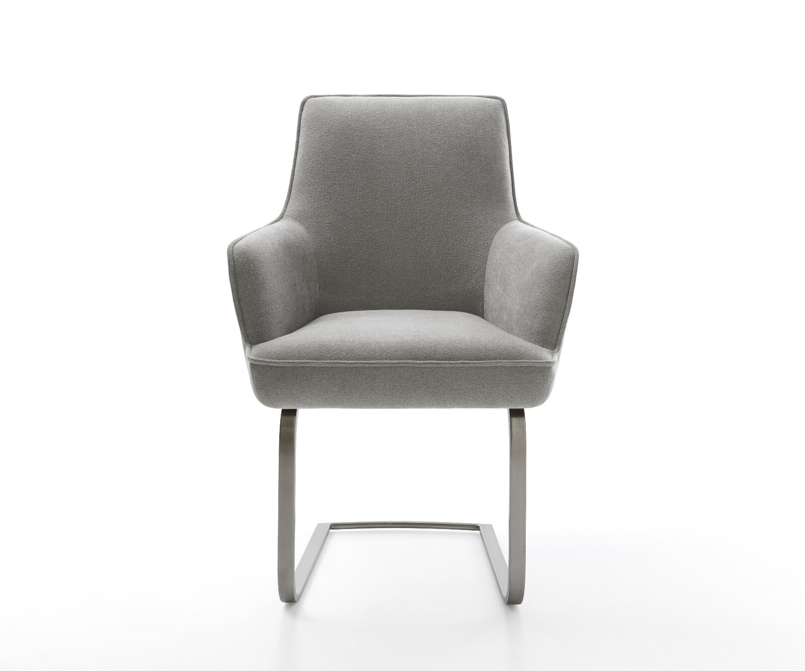 Freischwinger Heira-Flex mit Armlehnen Strukturstoff Soft Grau Freischwinger flach Graphit Taschenfederkern 1