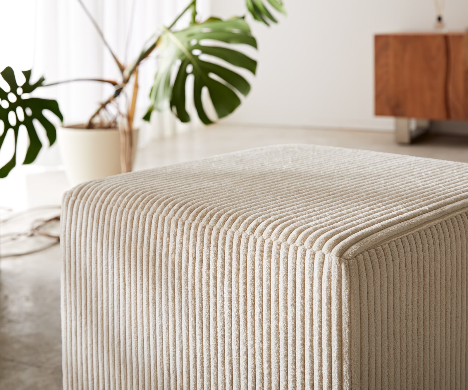 Sitzhocker Dado 45x45 cm Cord Beige 4 Sitzhocker Dado 45x45 cm Cord Beige 4