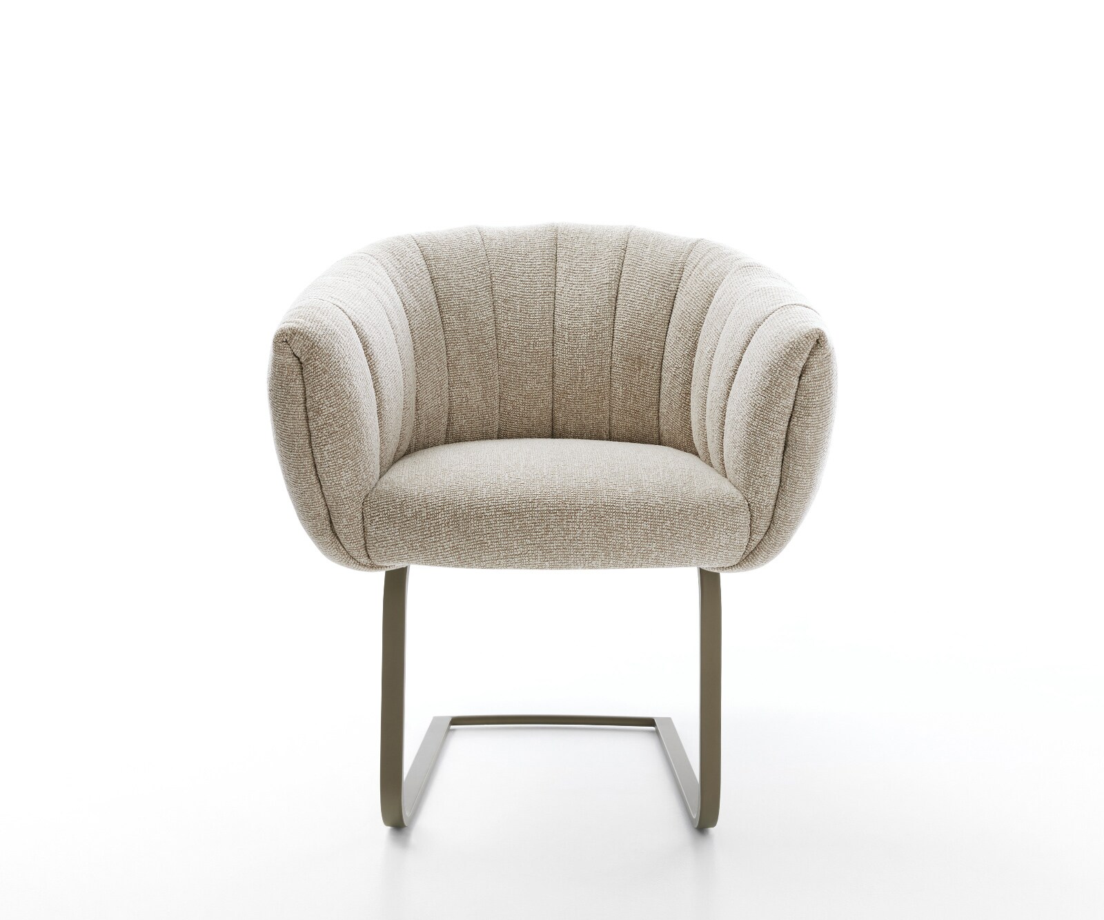 Freischwinger Jada-Flex Webstoff Soft Beige Freischwinger flach Effektfinish Titan Taschenfederkern 2