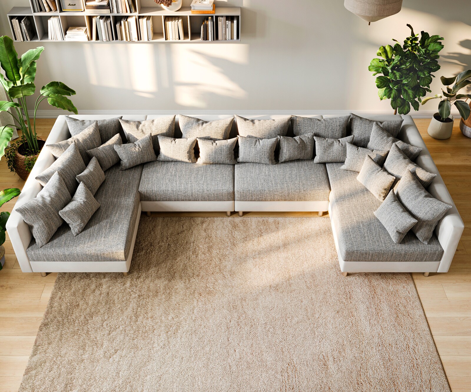 Wohnlandschaft Clovis XL Weiss Hellgrau Modulsofa  3 Wohnlandschaft Clovis XL Weiss Hellgrau Modulsofa  3