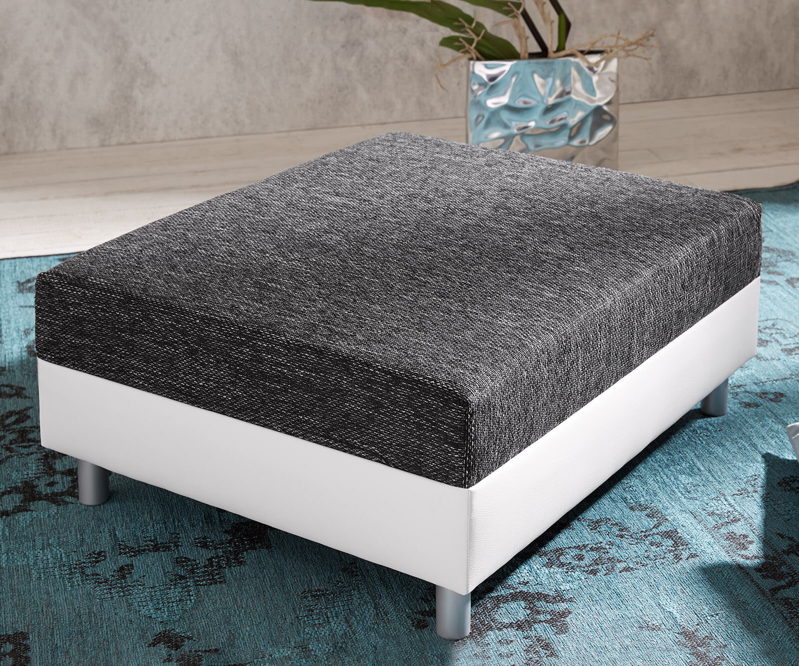 Hocker Clovis B98 x T83 Weiss Schwarz Modul Strukturstoff 1