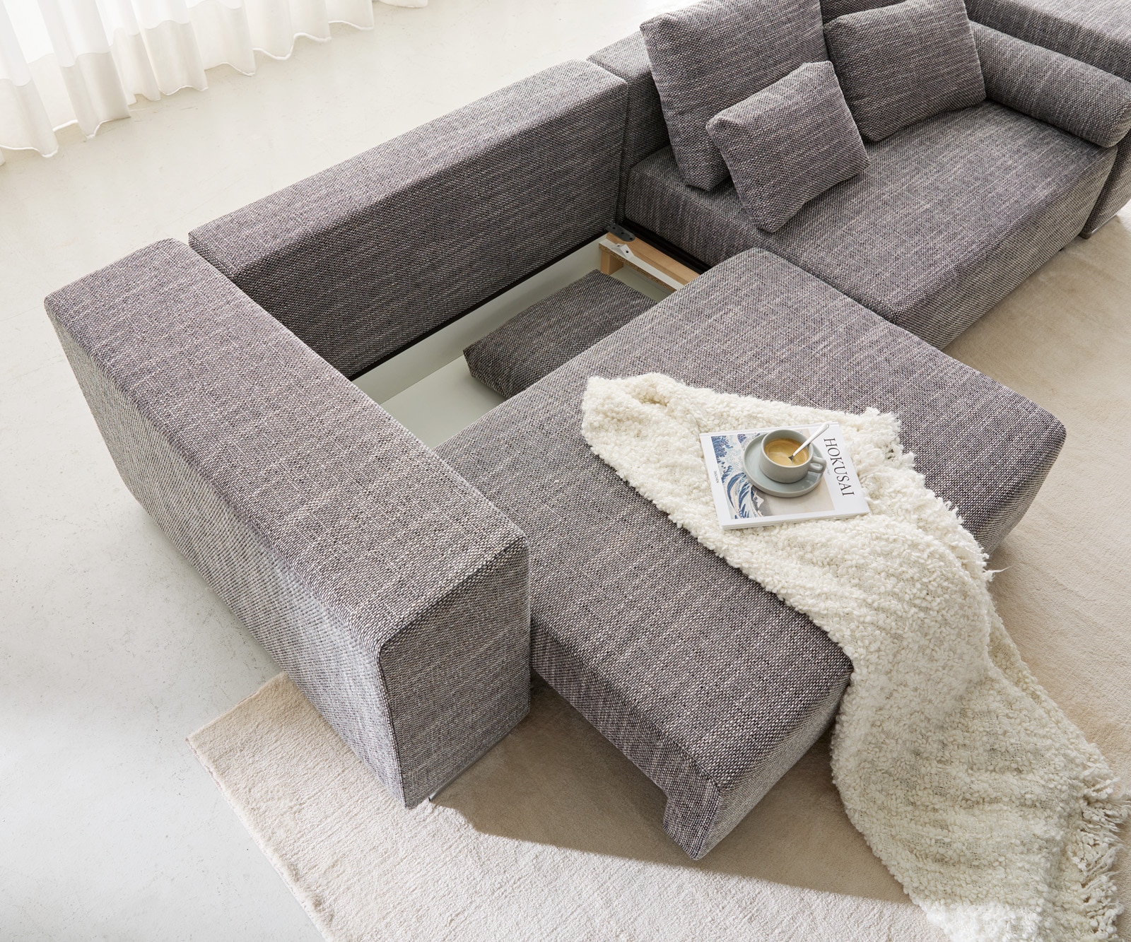 Big-Sofa Marbeya 290x110 cm Hellgrau mit Schlaffunktion 6 Big-Sofa Marbeya 290x110 cm Hellgrau mit Schlaffunktion 6