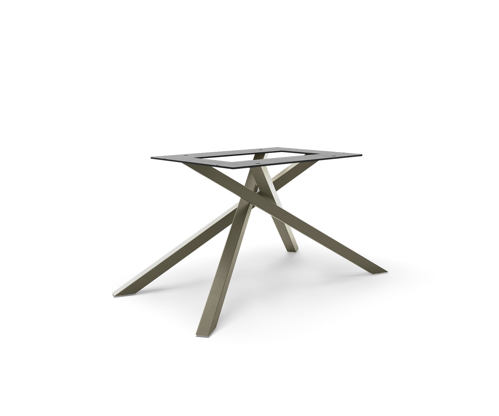 Kreuzgestell Rechteck Metall Effektfinish Titan für Tischplatten ab 200 cm 2