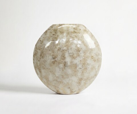 Vase Calena B81 x T33 x H84 cm Metall Alabaster Gold Handgemacht