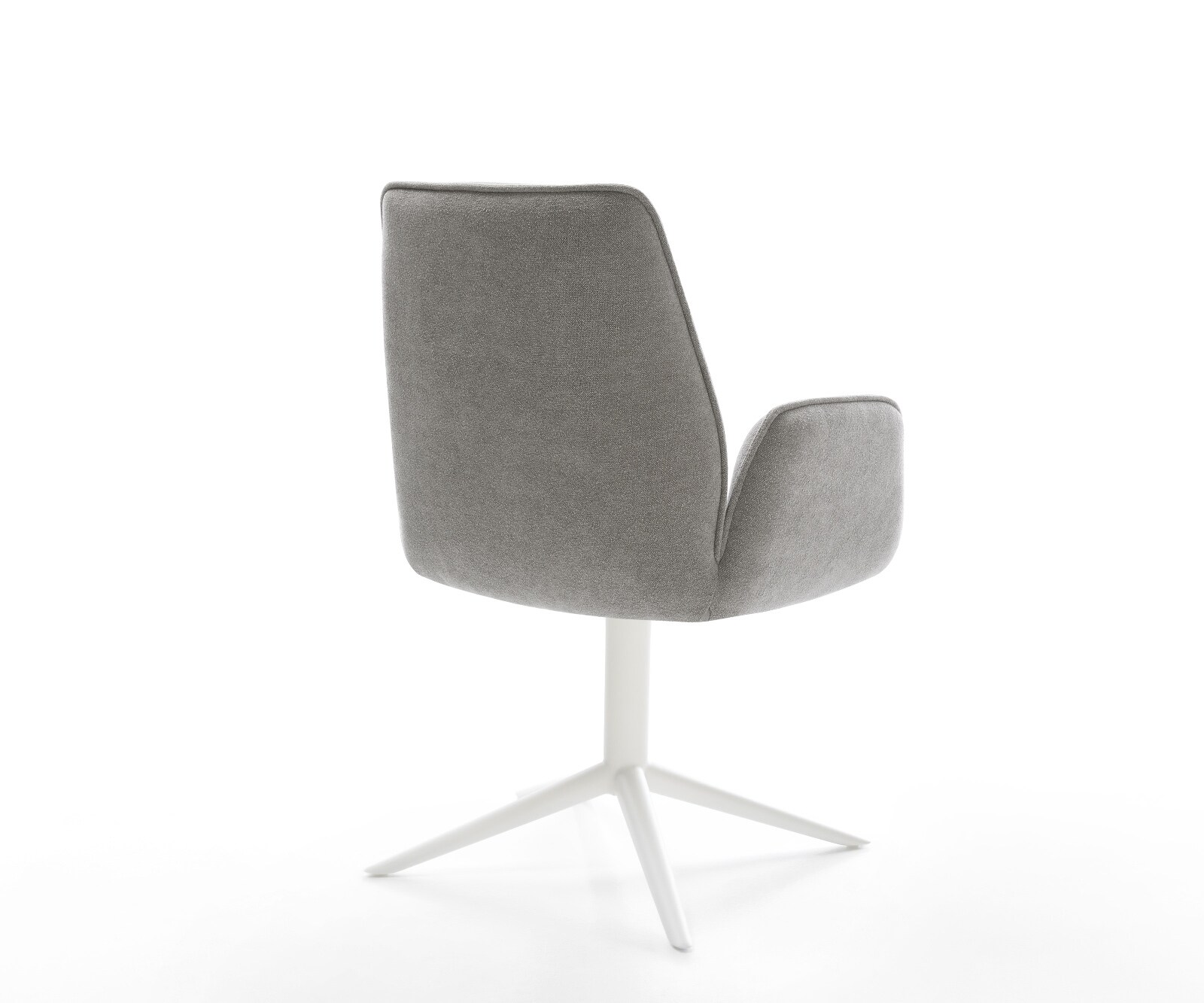 Drehstuhl Zoa-Flex Strukturstoff Soft Grau Fußkreuz Weiß 360° drehbar Wippfunktion Taschenfederkern 4
