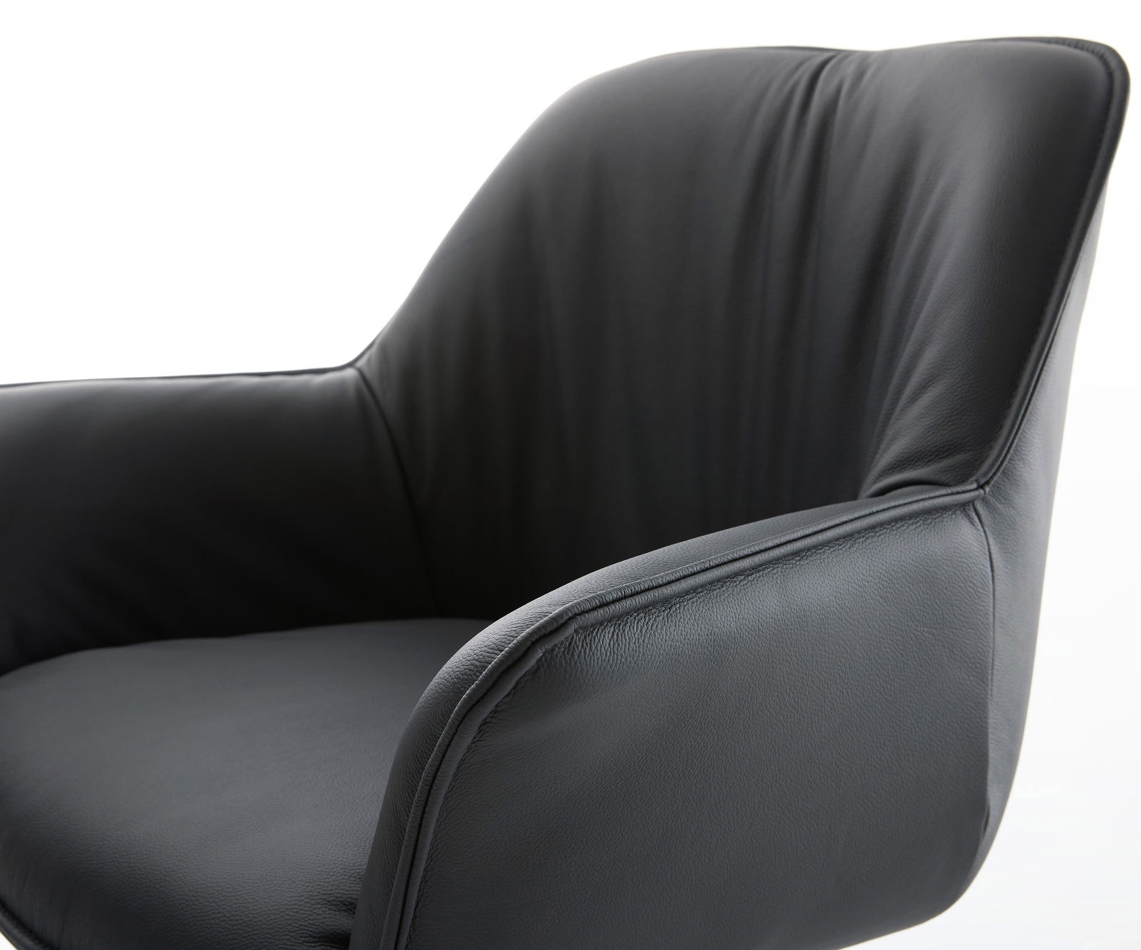 Esszimmerstuhl Keila-Flex mit Armlehnen Echt-Leder Schwarz Kreuzgestell kantig Schwarz 4 Esszimmerstuhl Keila-Flex mit Armlehnen Echt-Leder Schwarz Kreuzgestell kantig Schwarz 4