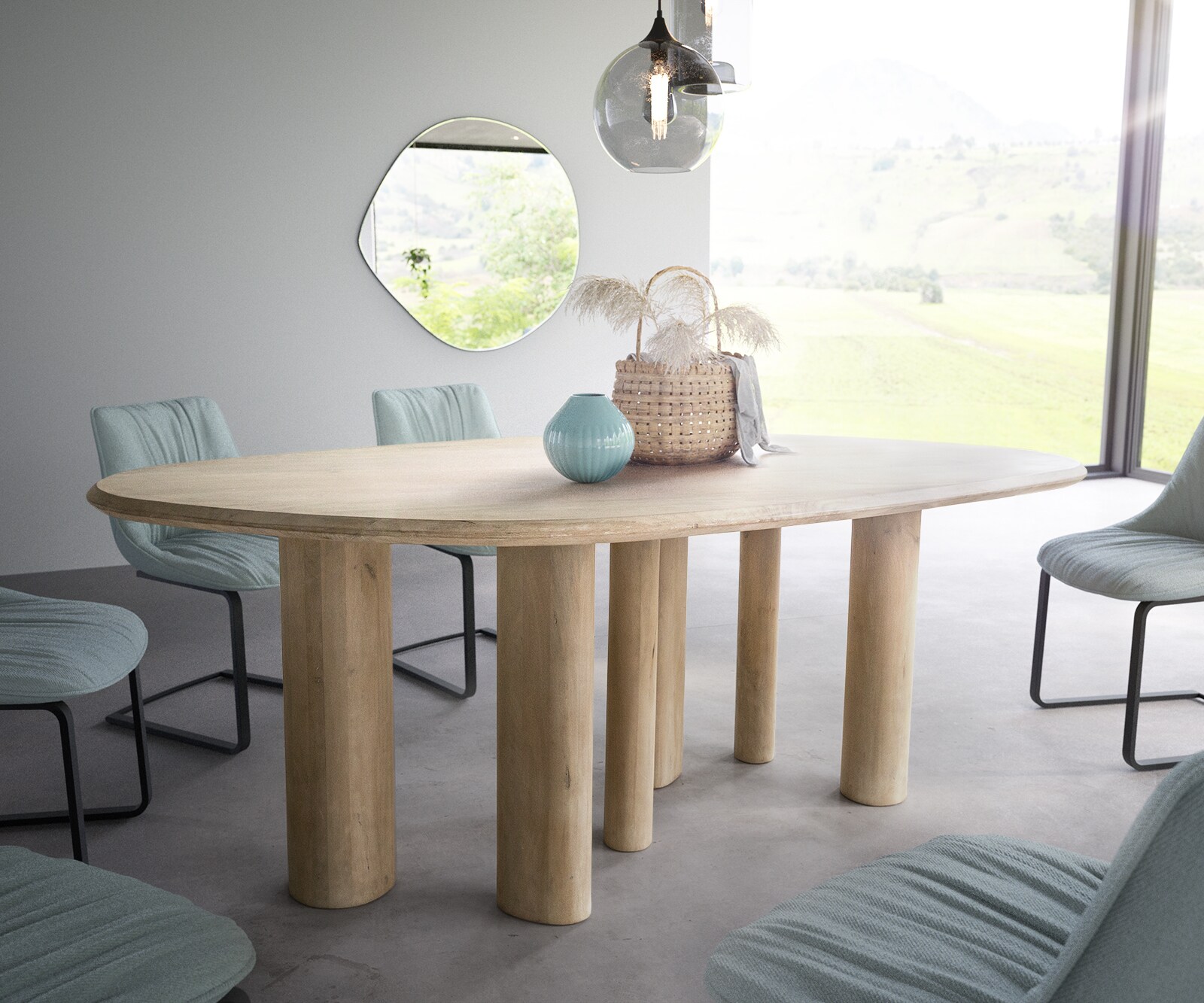 Esstisch Widoa 200x120 cm Mango White Wash