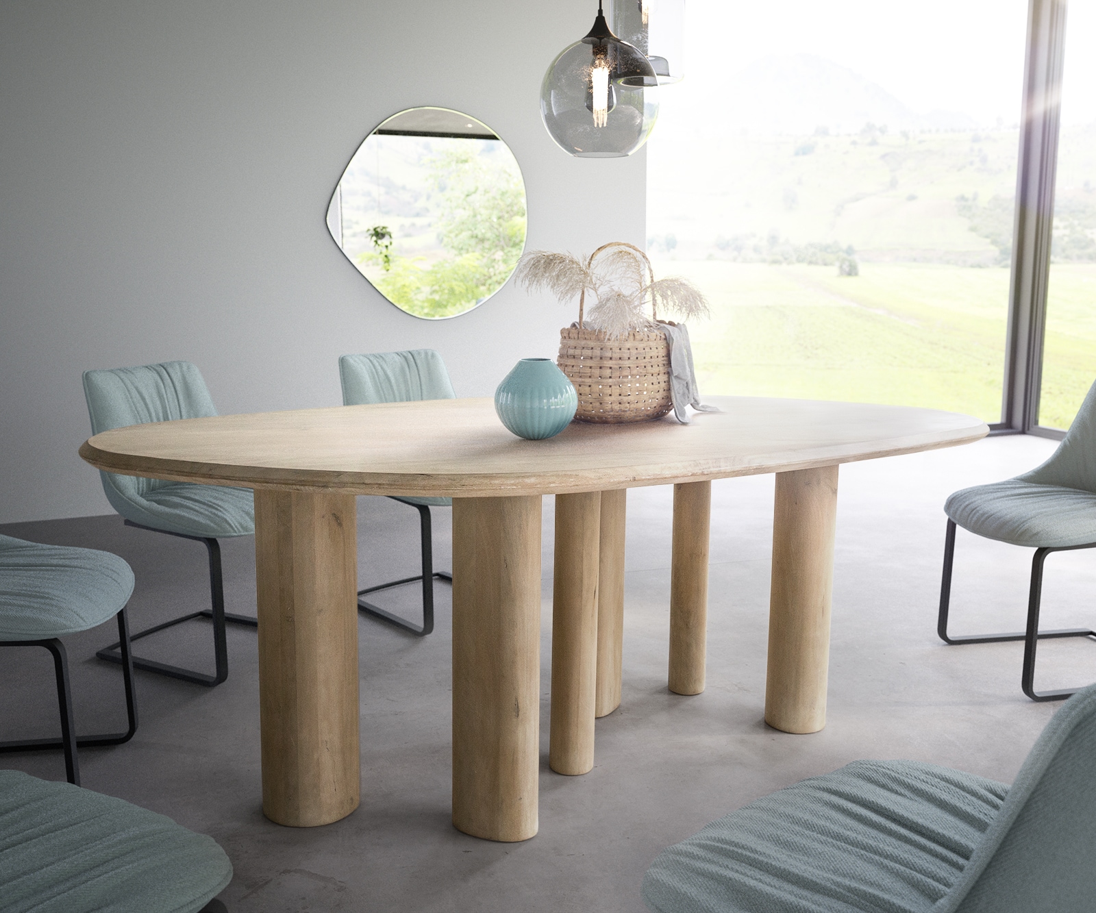 Esstisch Widoa 200x120 cm Mango White Wash 1