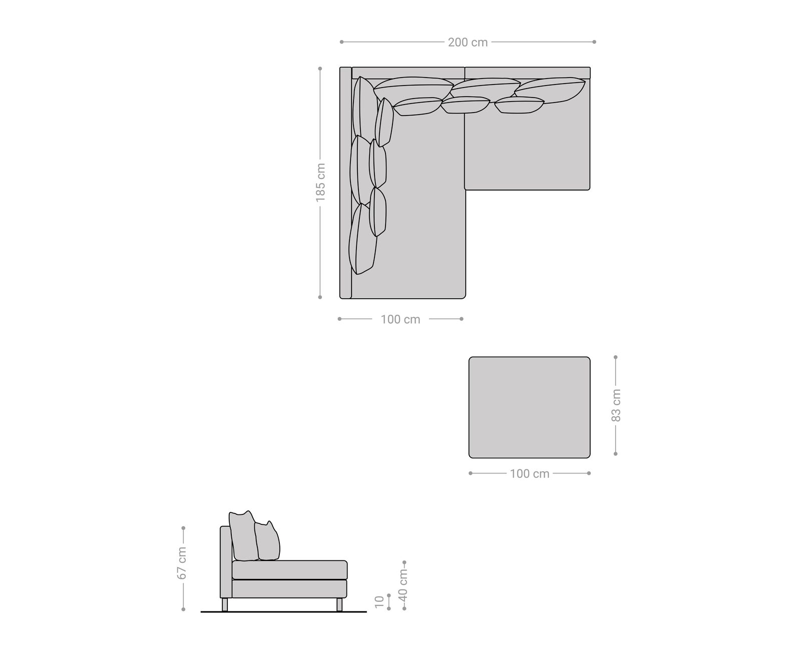 Ecksofa Clovis Braun Antik Optik Hocker Ottomane Links Modulsofa 6