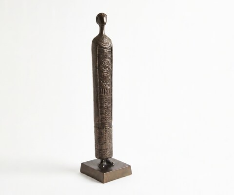 Figur Sentinel B12 x T12 x H51 cm Aluminium Mokka Bronze Gegossen