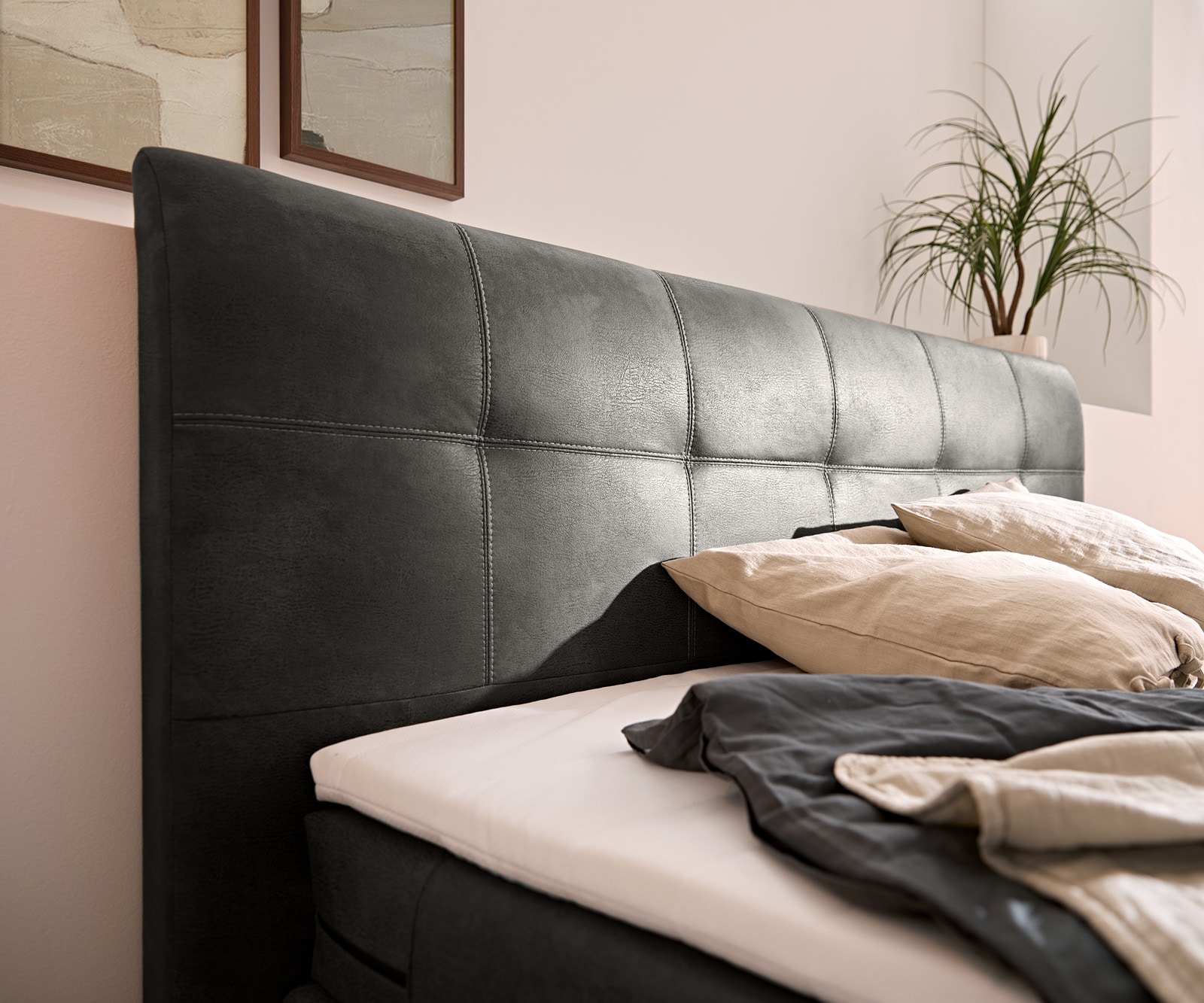 Boxspringbett Amarillo 180x200 cm Anthrazit mit Bettkasten 5 Boxspringbett Amarillo 180x200 cm Anthrazit mit Bettkasten 5