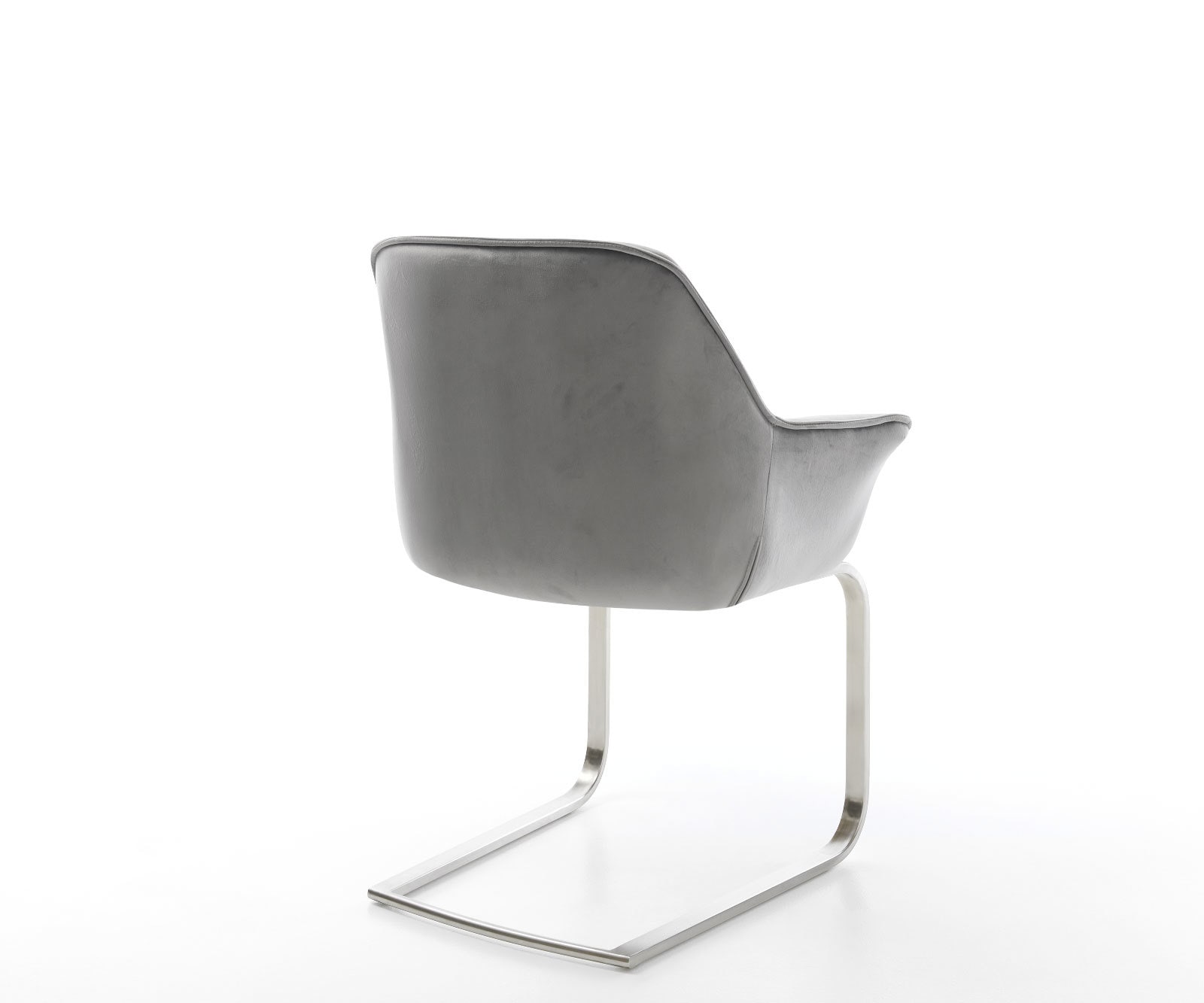 Freischwinger Keila-Flex mit Armlehnen Samt Grau Freischwinger flach Edelstahl 5 Freischwinger Keila-Flex mit Armlehnen Samt Grau Freischwinger flach Edelstahl 5