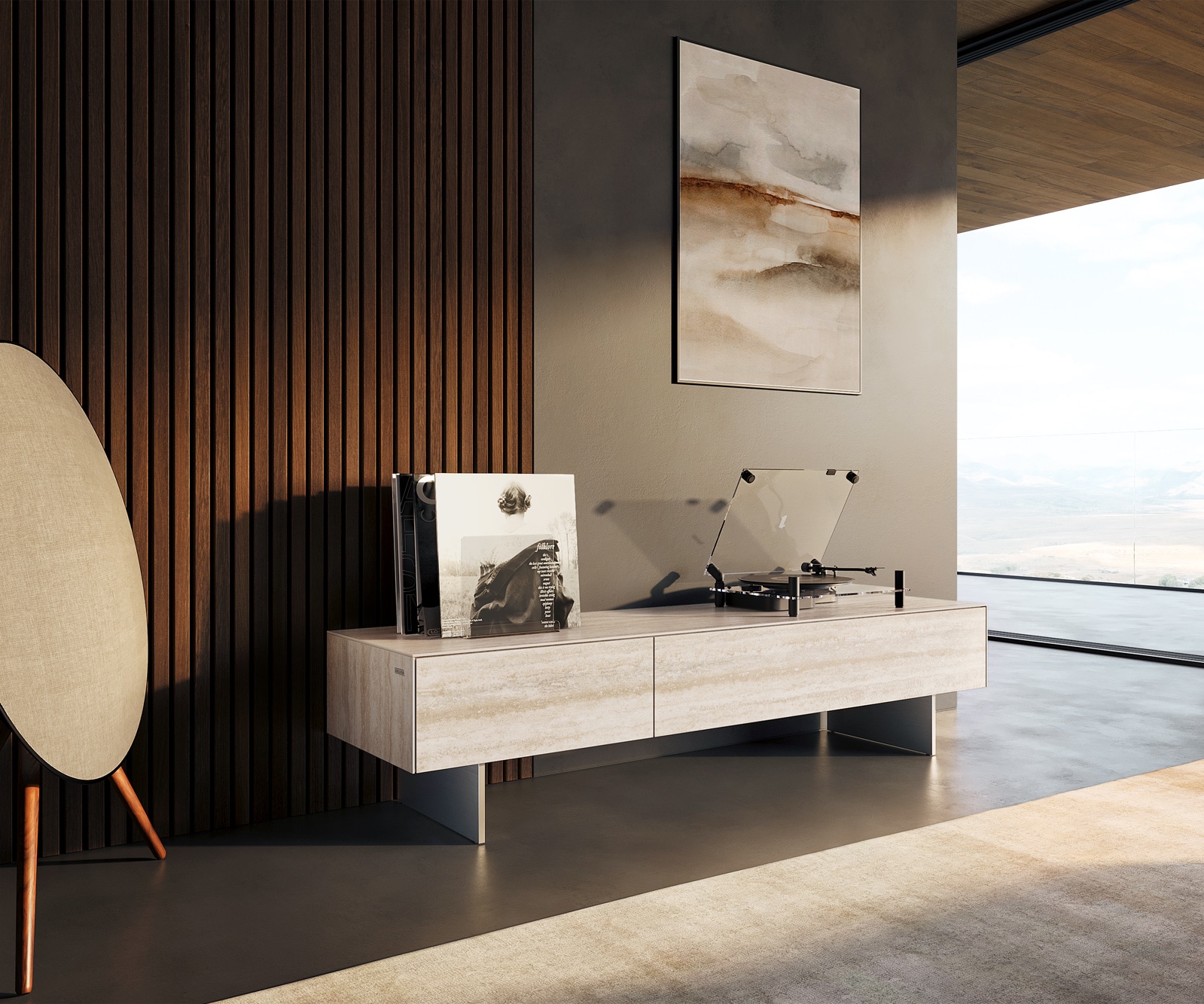 Lowboard Cuor 150 cm Keramik Laminam® Travertino Bianco Creme-Weiß 1 Klappe 1 Schubfach Fuß Schwebeoptik Edelstahl Lowboard Cuor 150 cm Keramik Laminam® Travertino Bianco Creme-Weiß 1 Klappe 1 Schubfach Fuß Schwebeoptik Edelstahl