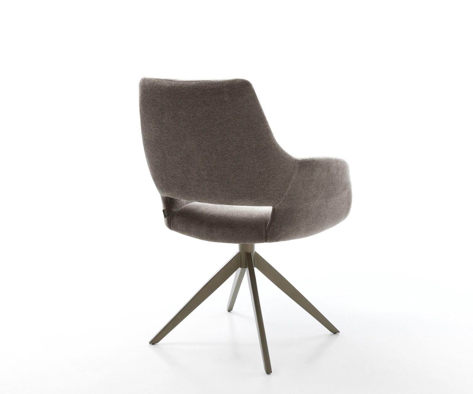 Drehstuhl Yago-Flex mit Armlehnen Strukturstoff Soft Taupe Kreuzgestell breit Effektfinish Titan 360° drehbar Wippfunktion Taschenfederkern 3