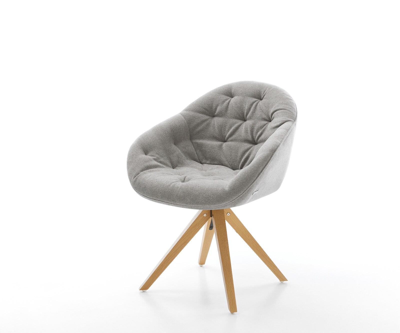 Drehstuhl Gaio-Flex Strukturstoff Soft Grau Holzgestell kantig Natur 180° d günstig online kaufen