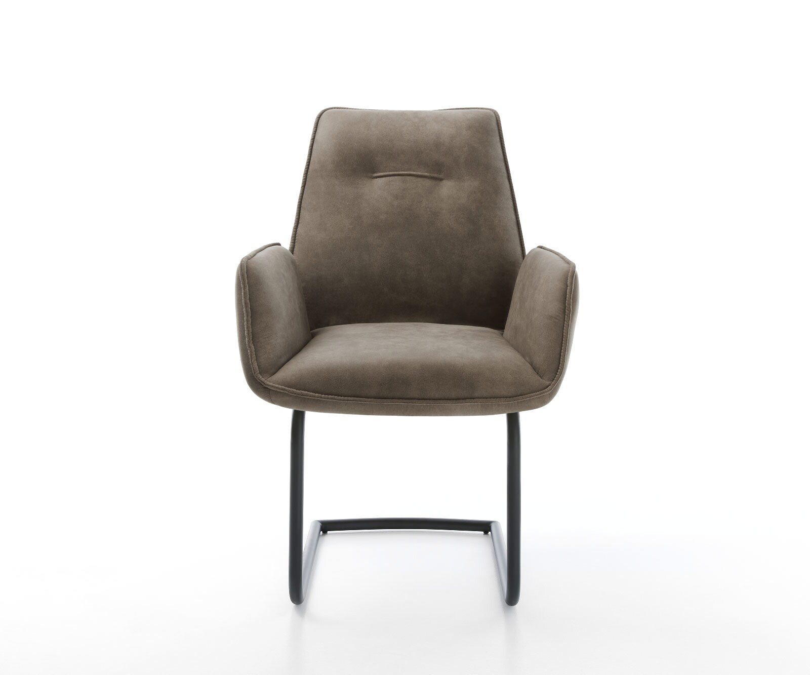 Freischwinger Zoa-Flex Mikrofaser Taupe Vintage Freischwinger rund Schwarz Taschenfederkern 1