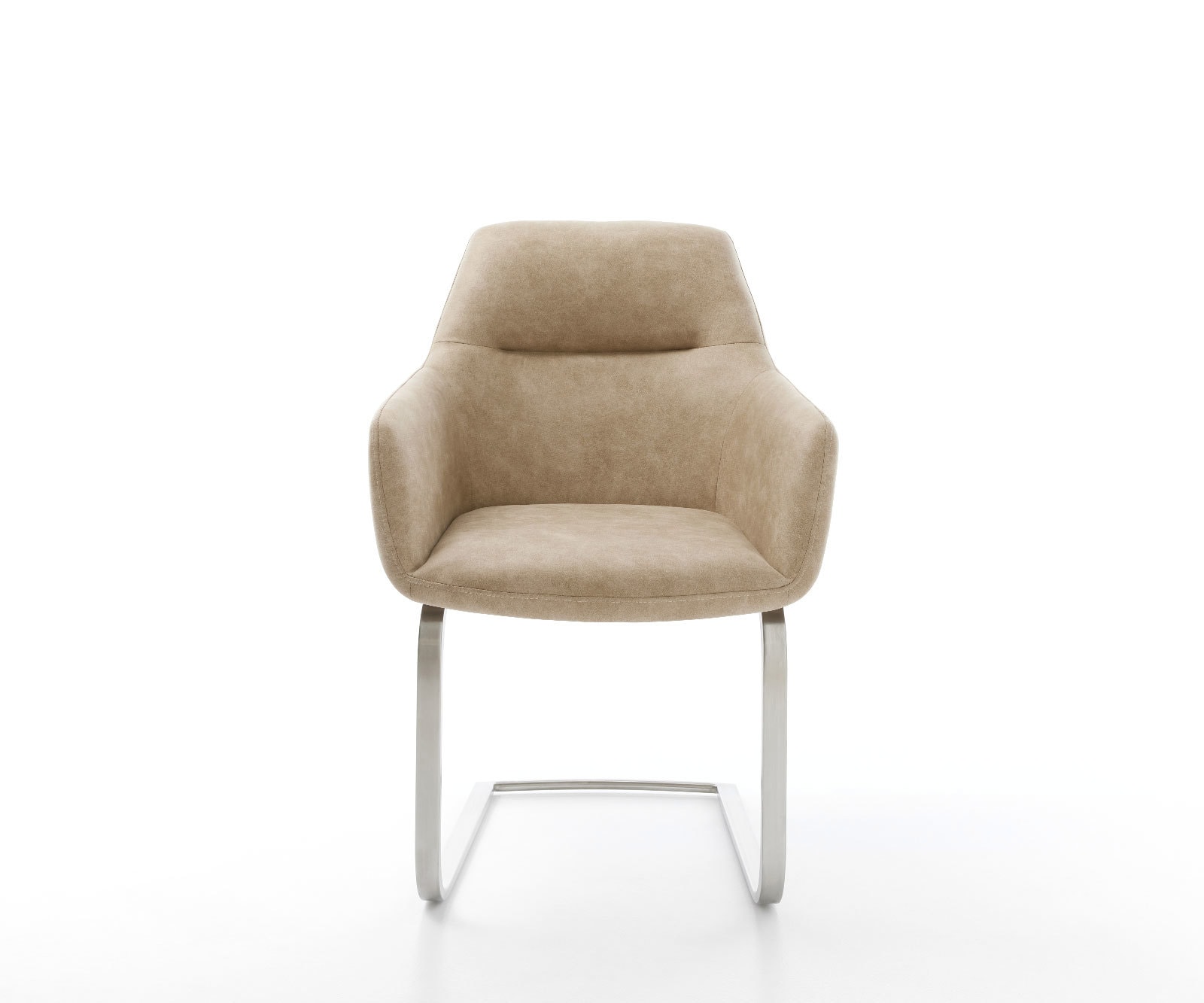 Freischwinger Pejo-Flex Mikrofaser Beige Vintage Freischwinger flach Edelstahl Taschenfederkern 1 Freischwinger Pejo-Flex Mikrofaser Beige Vintage Freischwinger flach Edelstahl Taschenfederkern 1