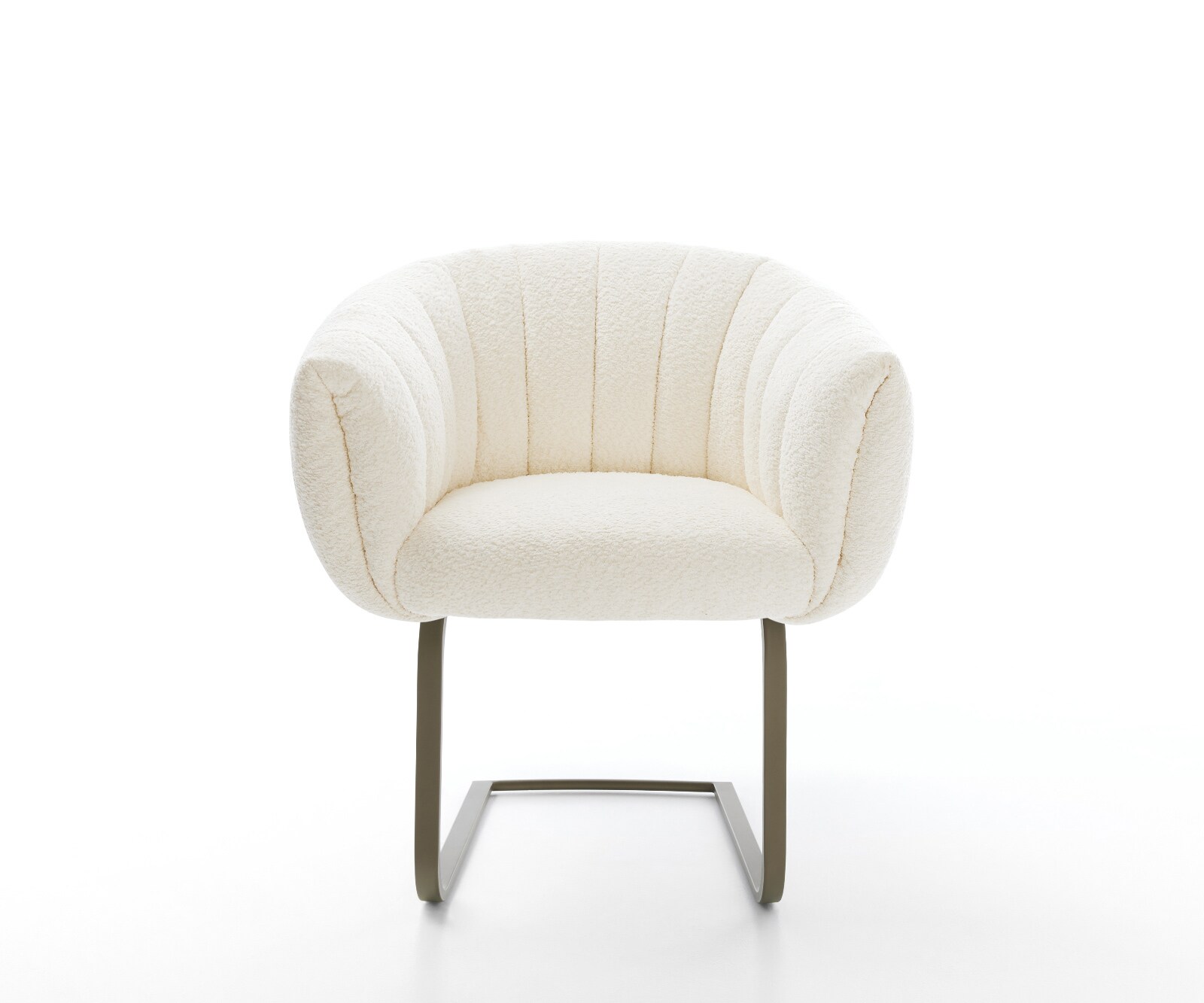 Freischwinger Jada-Flex Bouclé Weiß Freischwinger flach Effektfinish Titan Taschenfederkern 2