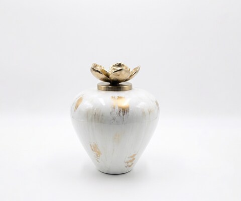 Vase Florena B22 x T22 x H28 cm Glas Kintsugi Handgemacht