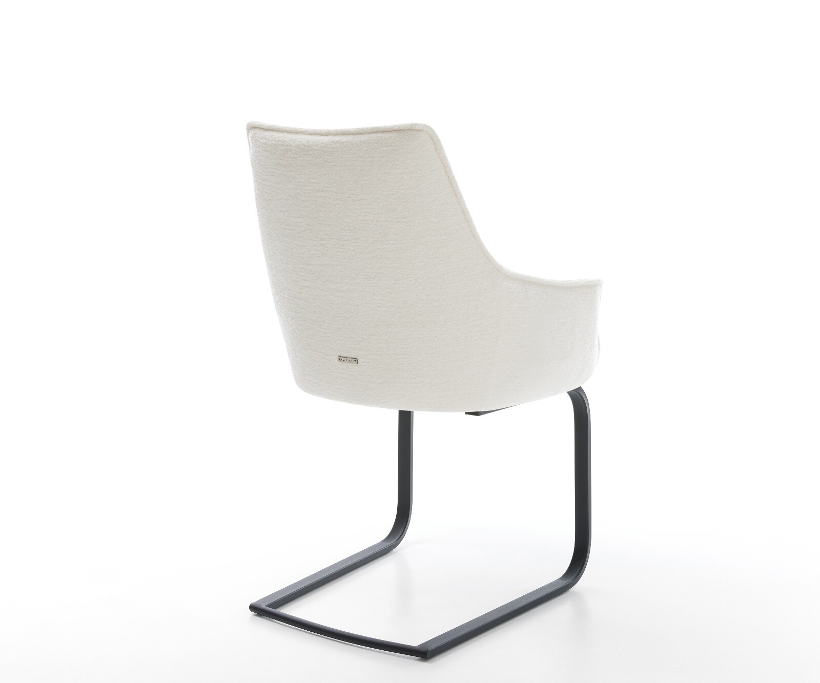 Freischwinger Alja-Flex mit Armlehnen Bouclé Soft Beige Freischwinger flach Schwarz Taschenfederkern 4