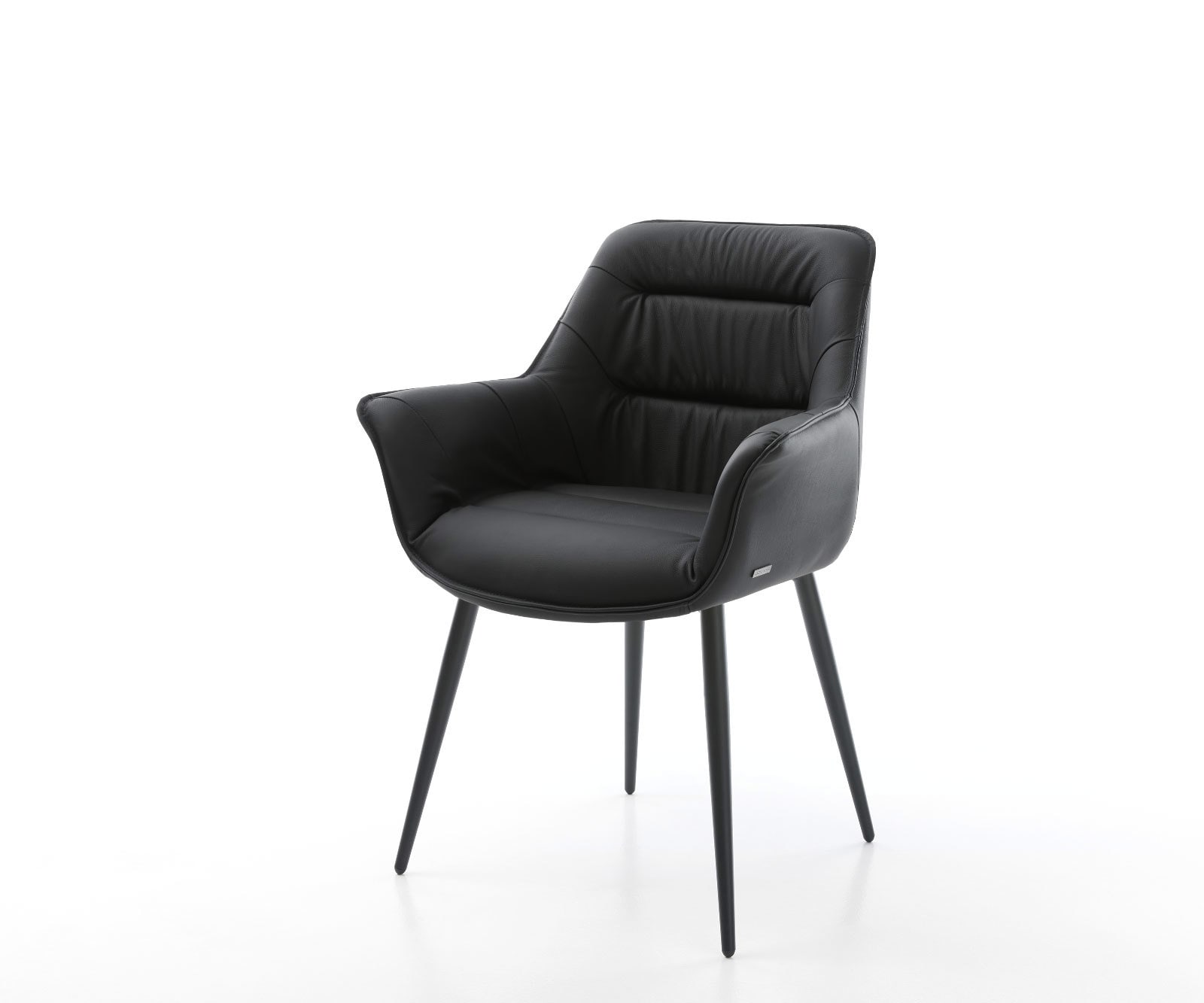 Esszimmerstuhl Kaira-Flex Echt-Leder Schwarz 4-Fuß konisch Schwarz Esszimmerstuhl Kaira-Flex Echt-Leder Schwarz 4-Fuß konisch Schwarz