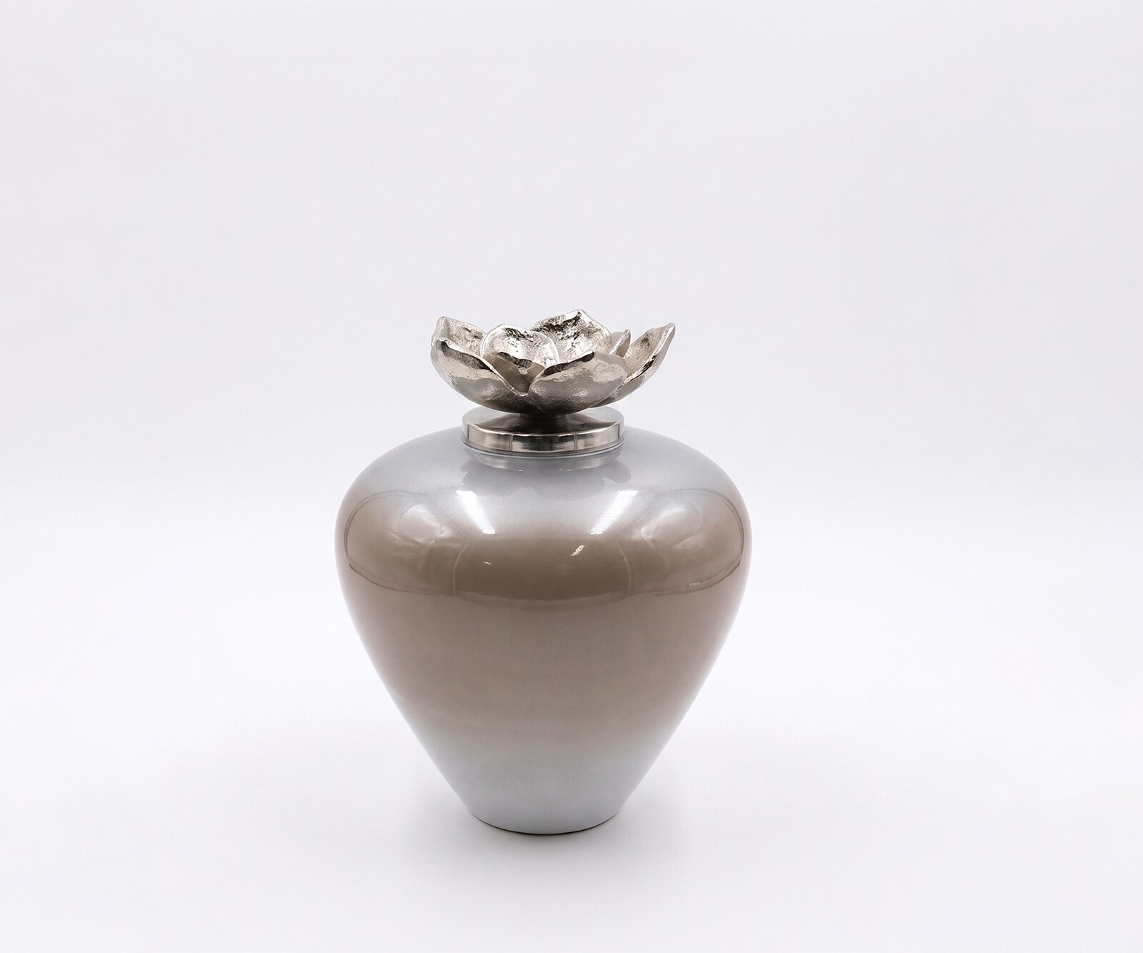 Vase Florena l22 x P22 x H28 cm Verre Mokka Opal Fait main