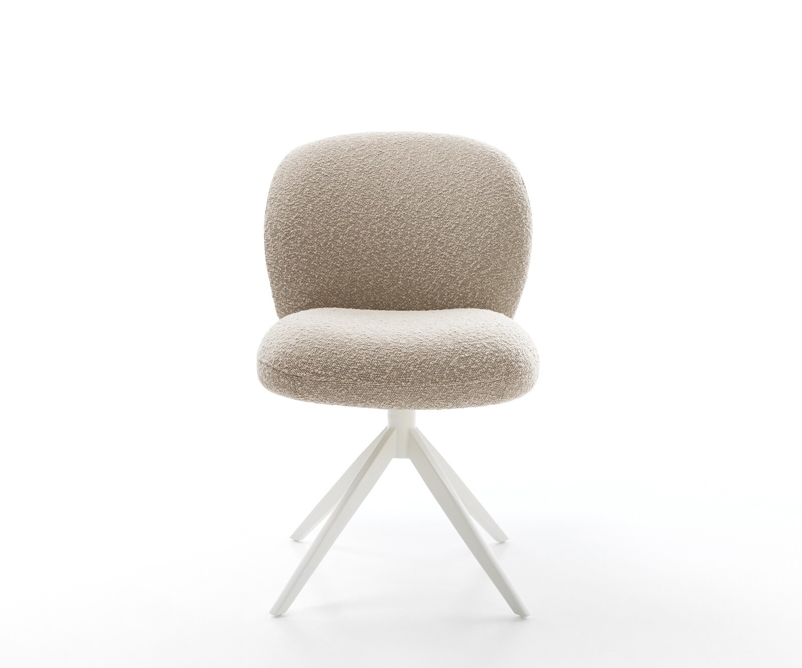 Drehstuhl Nube-Flex Bouclé Schlamm Kreuzgestell breit Weiß 360° drehbar Wippfunktion Taschenfederkern 2