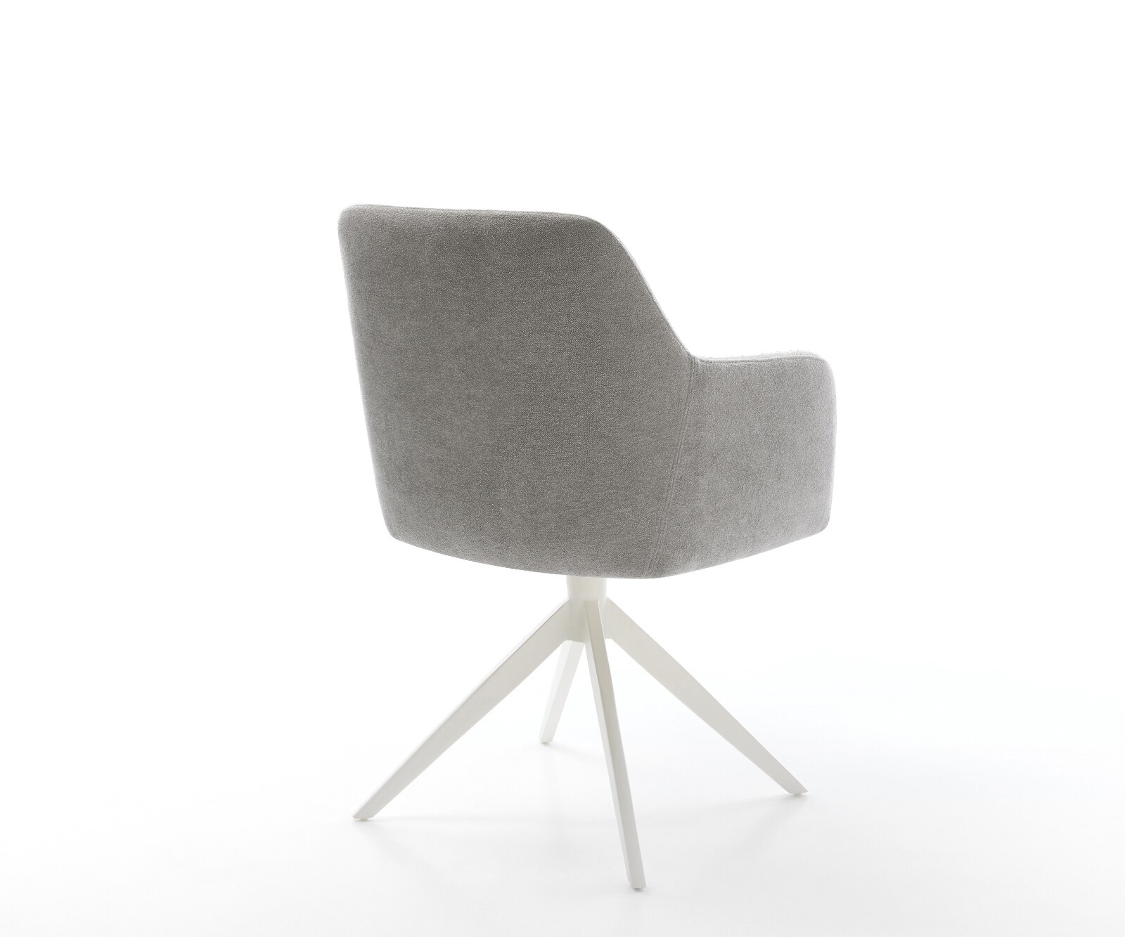 Drehstuhl Greg-Flex Strukturstoff Soft Grau Kreuzgestell breit Weiß 360° drehbar Wippfunktion Taschenfederkern 5