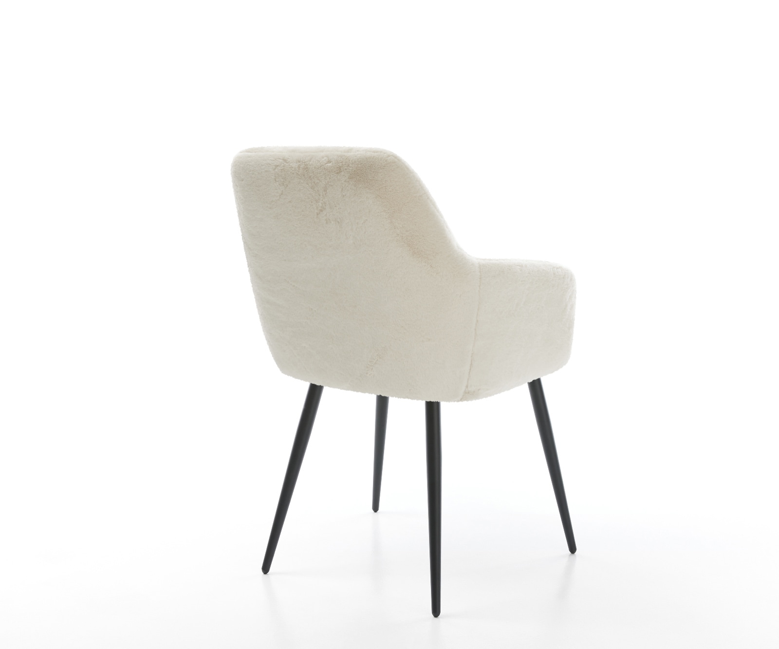 Esszimmerstuhl Pejo-Flex Plüsch Creme-Weiß 4-Fuß konisch Schwarz Taschenfederkern 5