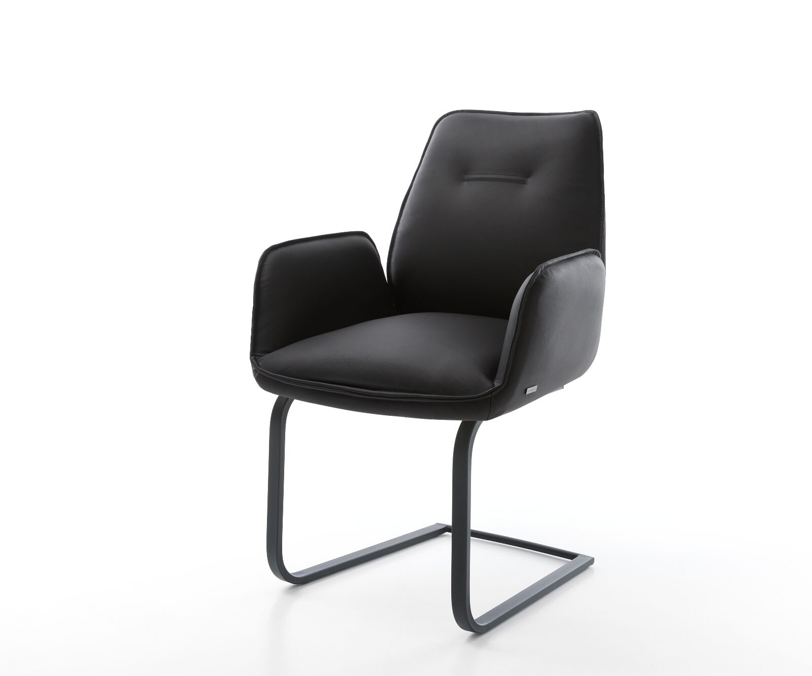 Freischwinger Zoa-Flex Echt-Leder Schwarz Freischwinger flach Schwarz Taschenfederkern