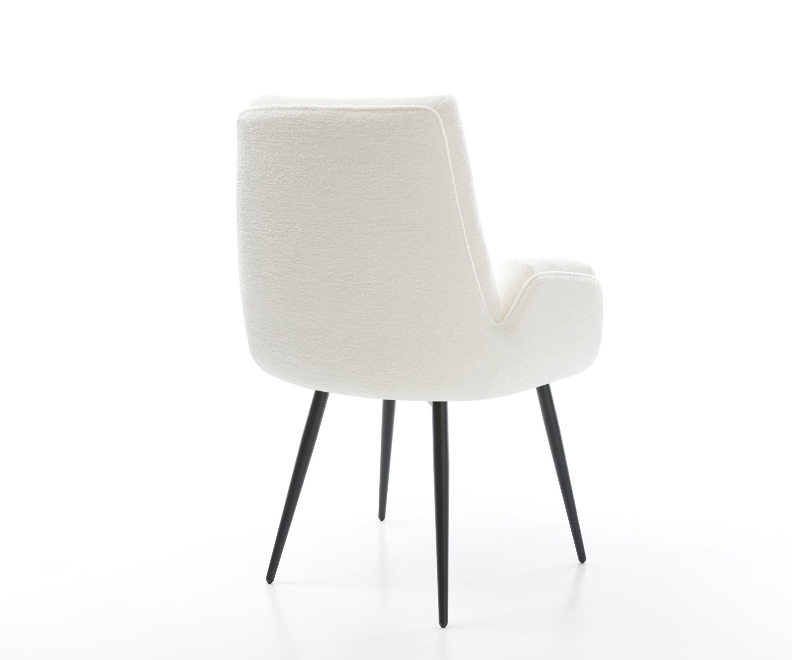 Esszimmerstuhl Clea-Flex Bouclé Soft Beige 4-Fuß konisch Schwarz 4