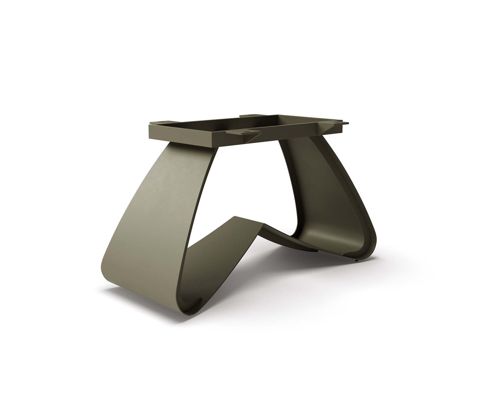 W-Gestell Metall Effektfinish Titan für Tischplatten ab 200 cm 1