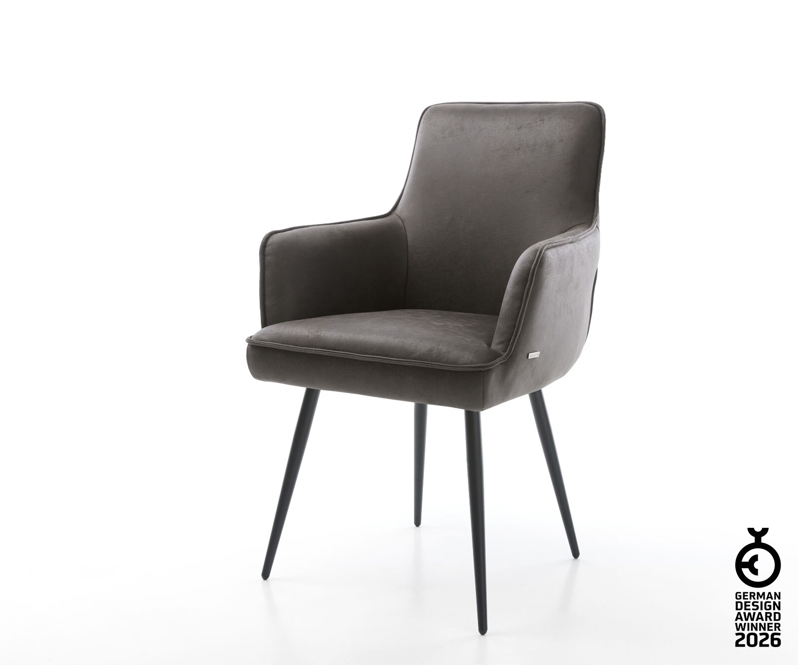 Esszimmerstuhl Heira-Flex mit Armlehnen Mikrofaser Anthrazit Vintage 4-Fuß günstig online kaufen