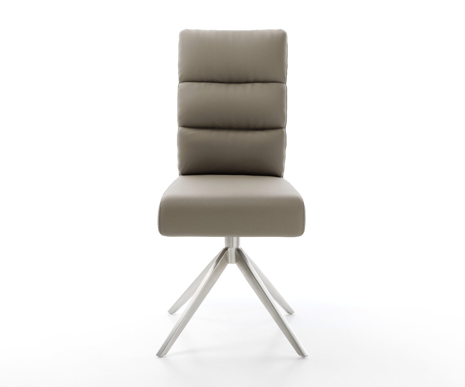 Drehstuhl Pela-Flex Echt-Leder Schlamm Kreuzgestell breit Edelstahl 360° drehbar Wippfunktion Taschenfederkern 1