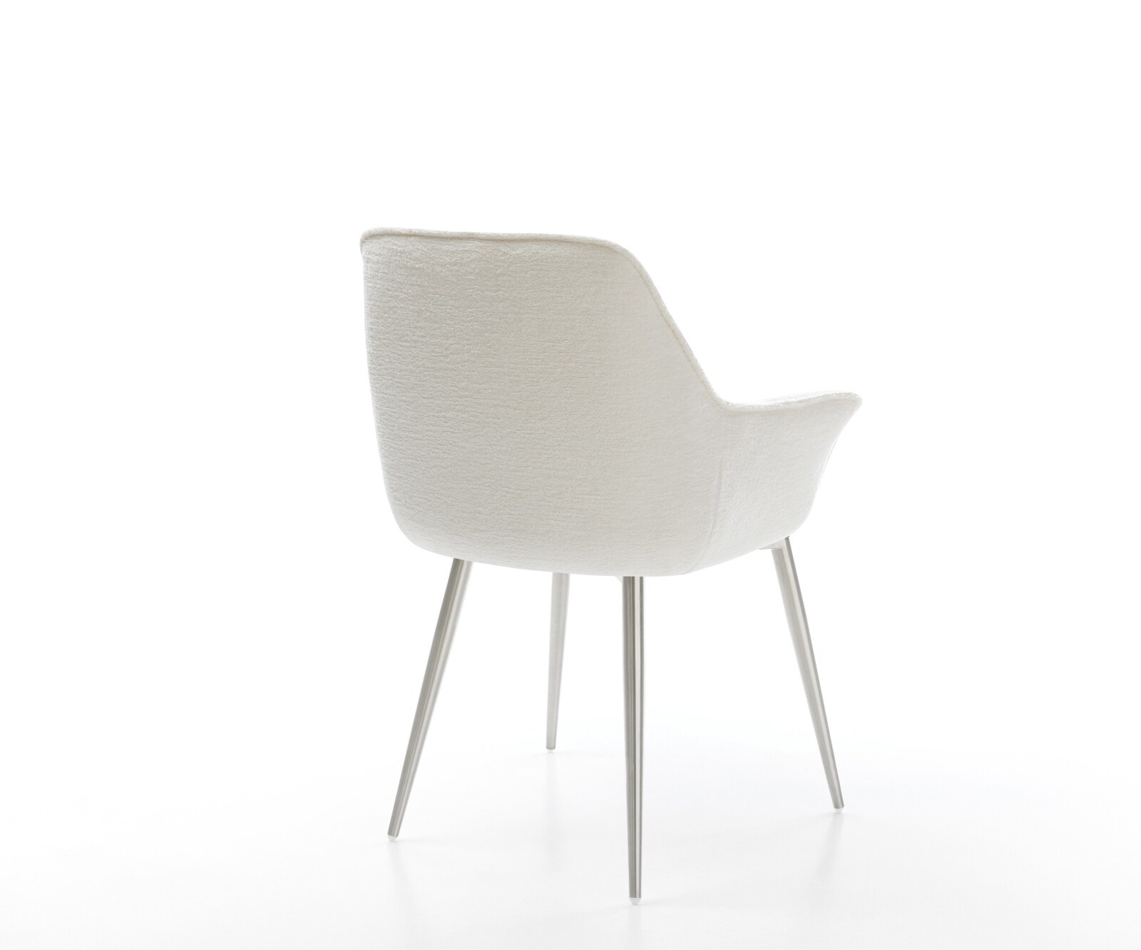 Esszimmerstuhl Kaira-Flex Bouclé Soft Beige 4-Fuß konisch Edelstahl 5