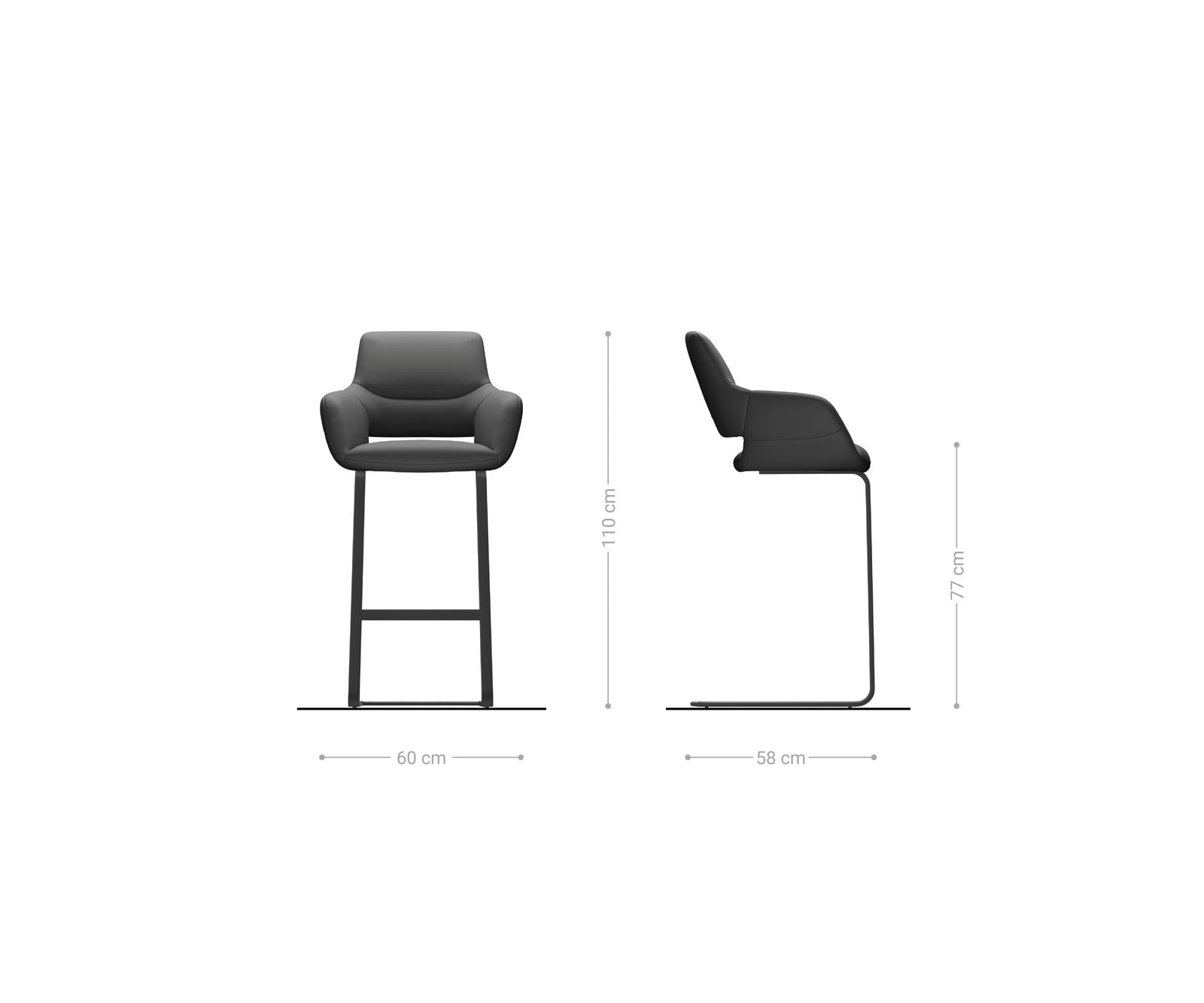 Barstuhl Yago-Flex Bouclé Weiß Freischwinger flach Metall Schwarz Taschenfederkern 6 Barstuhl Yago-Flex Bouclé Weiß Freischwinger flach Metall Schwarz Taschenfederkern 6
