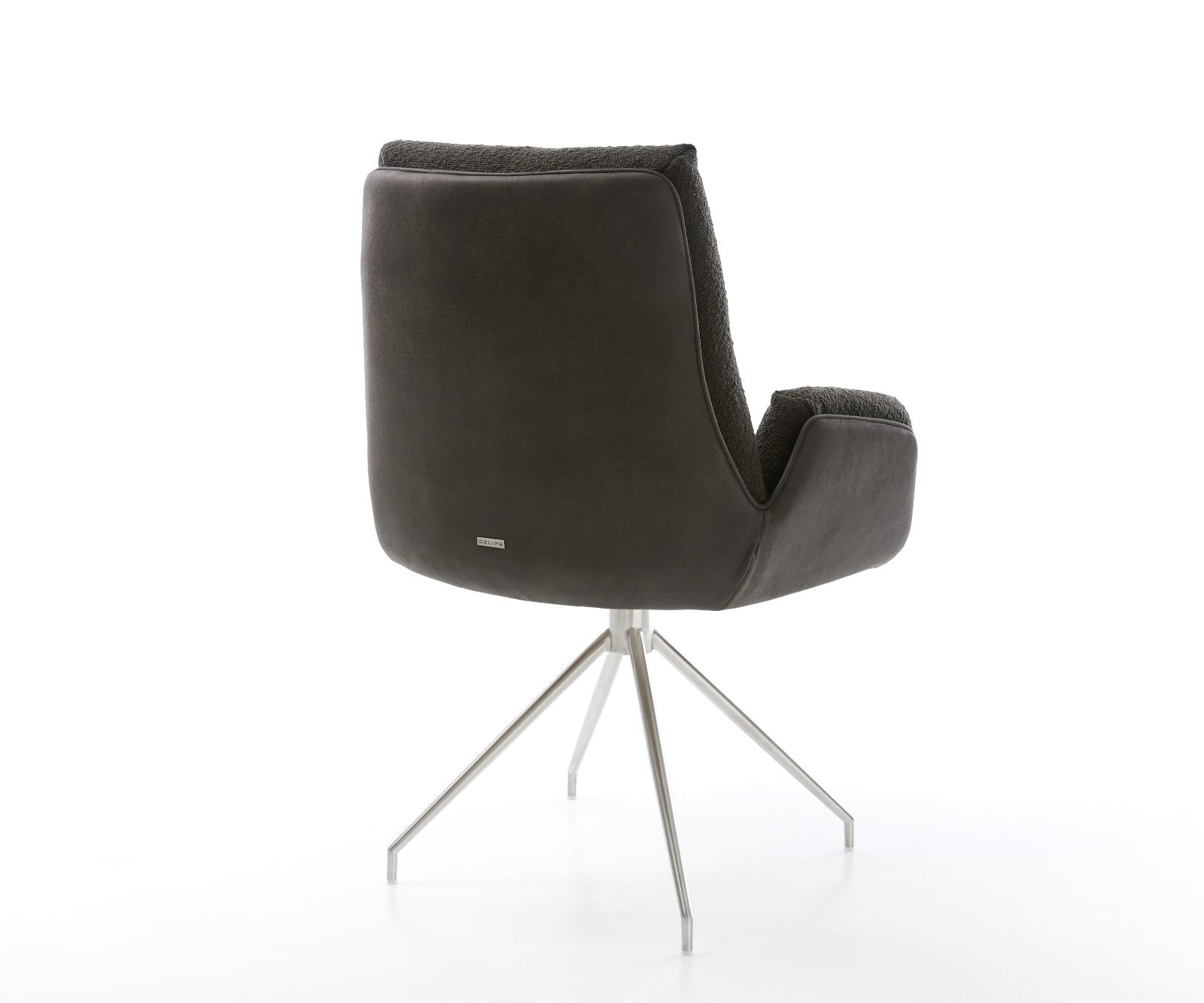 Drehstuhl Clea-Flex Materialmix Schwarz Kreuzgestell konisch Edelstahl 180° drehbar 4 Drehstuhl Clea-Flex Materialmix Schwarz Kreuzgestell konisch Edelstahl 180° drehbar 4
