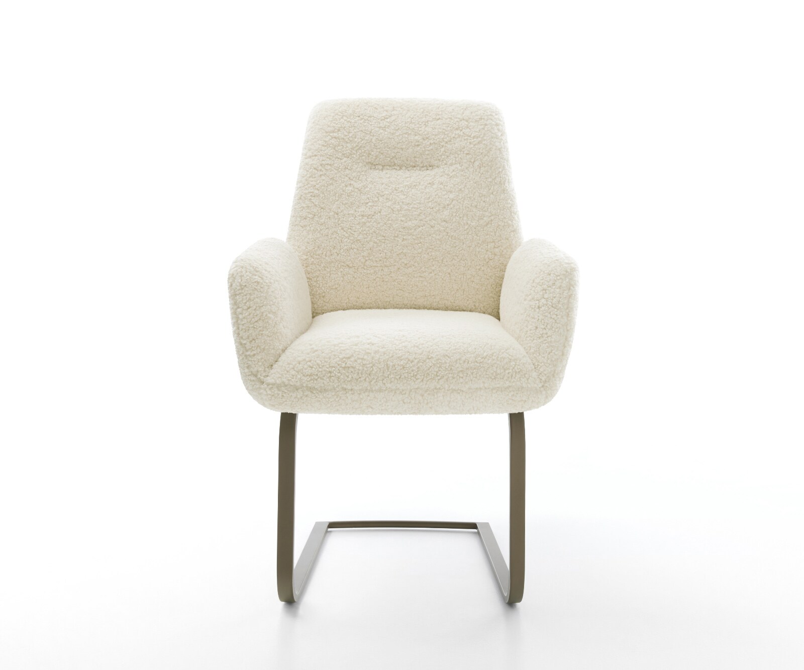 Freischwinger Zoa-Flex Teddystoff Beige Freischwinger flach Effektfinish Titan Taschenfederkern 2