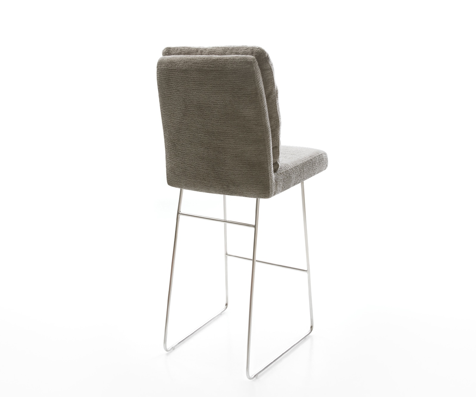 Barstuhl Pela-Flex Bouclé Soft Schlamm Kufengestell Edelstahl Silberfarben 4